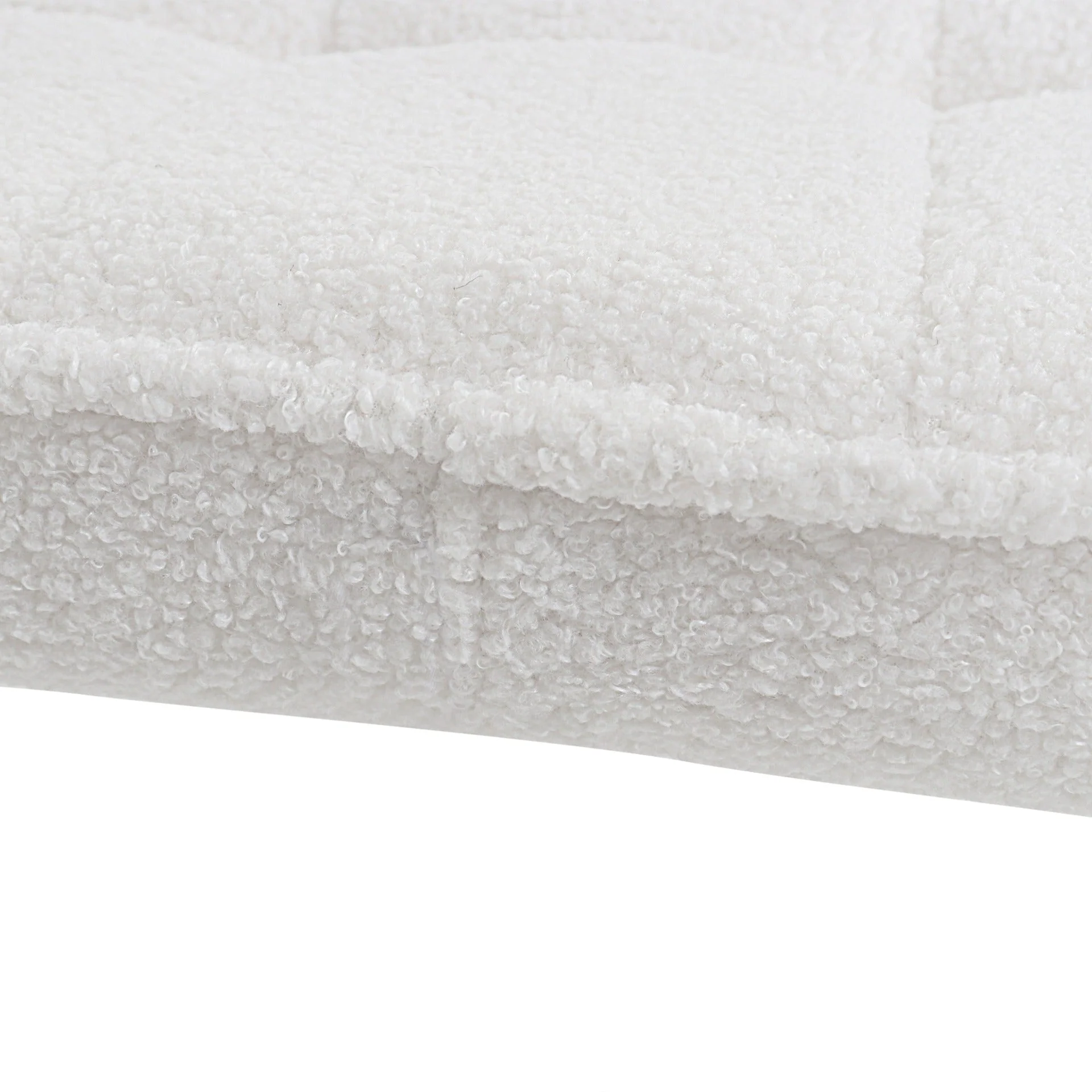 Emma Boucle Armchair with Ottoman - White - Image 16