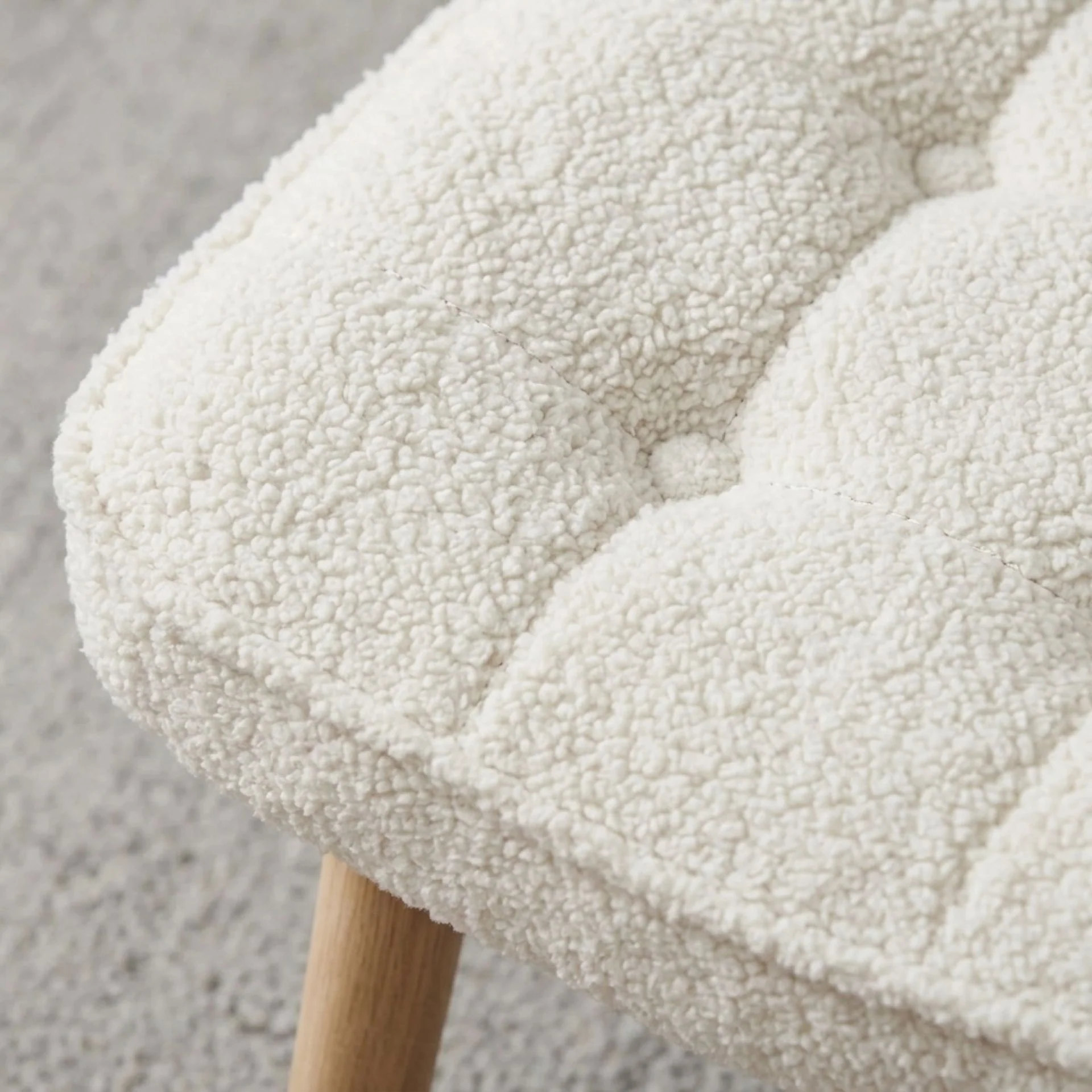 Emma Boucle Armchair with Ottoman - White - Image 8