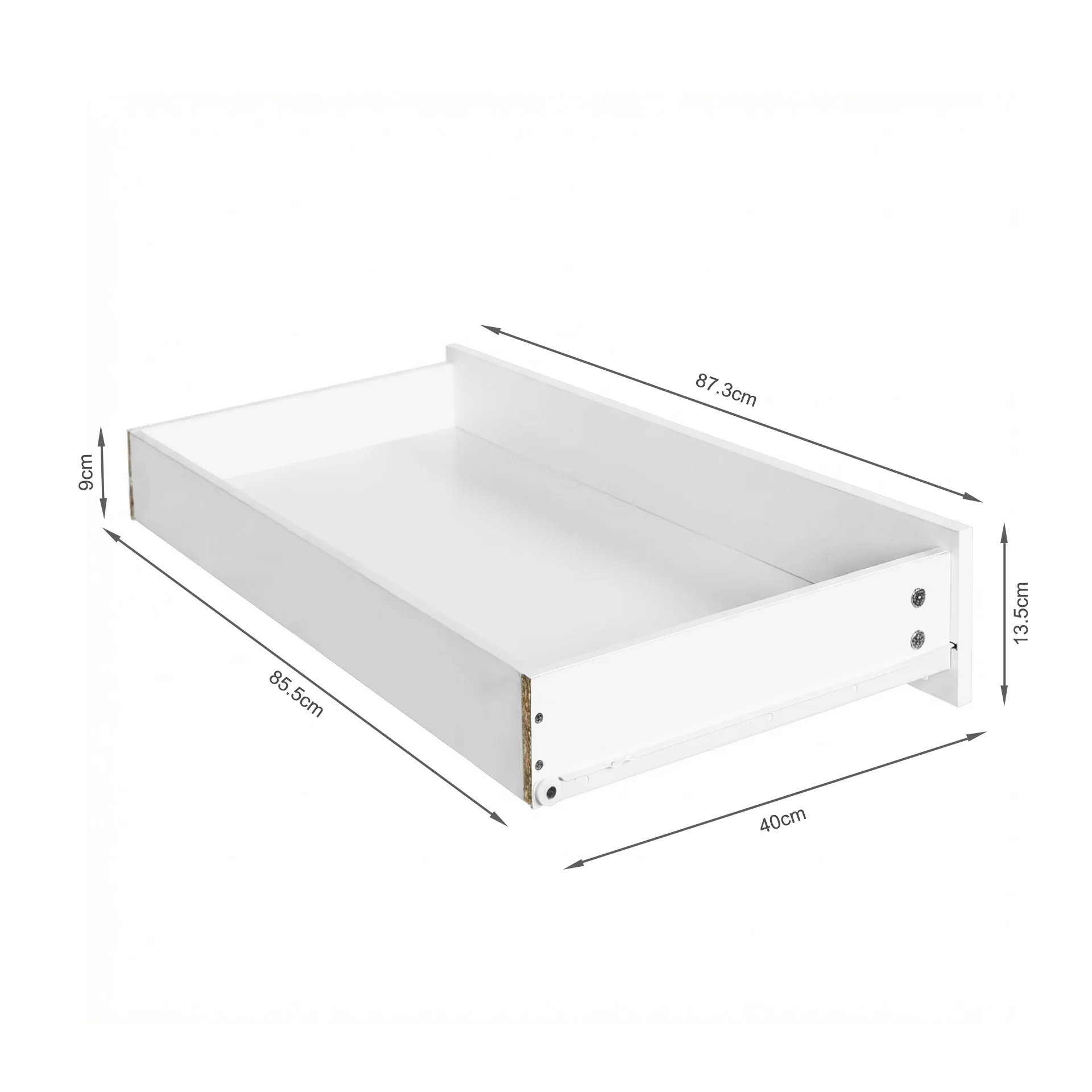 Ennova Rolling Computer Desk with Drawers - White - Image 11