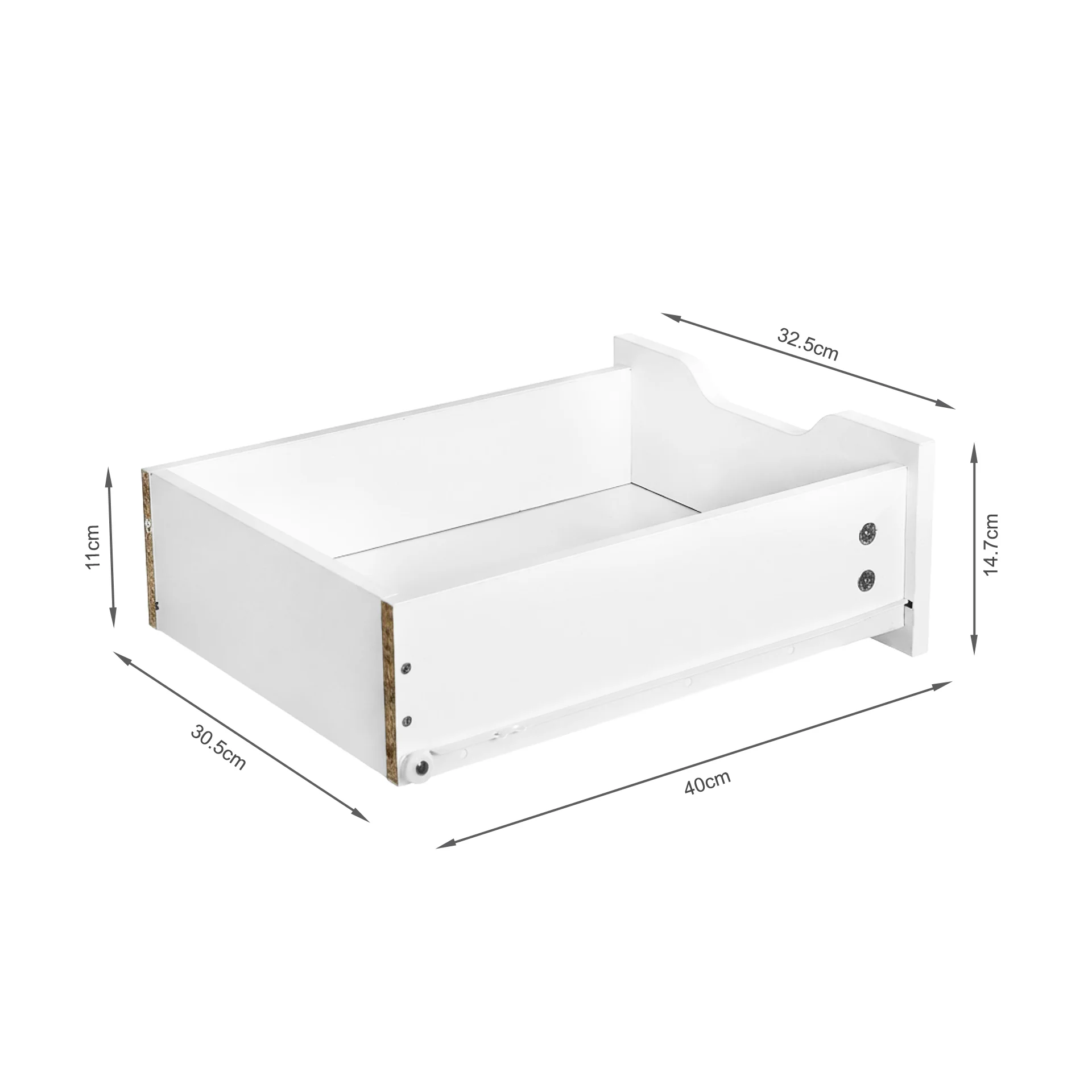 Ennova Rolling Computer Desk with Drawers - White - Image 12