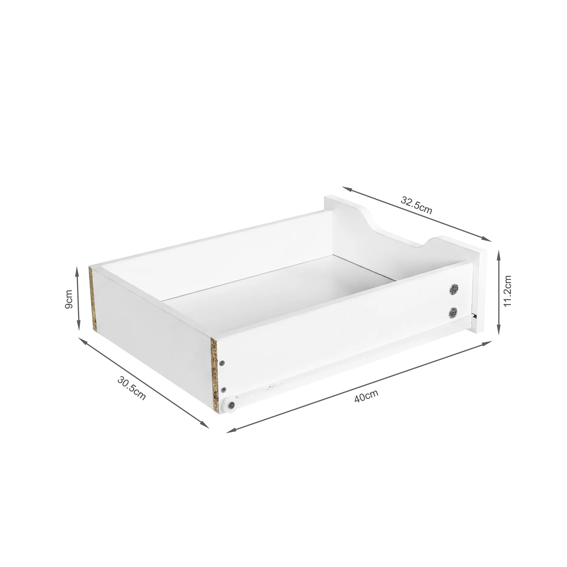 Ennova Rolling Computer Desk with Drawers - White - Image 13