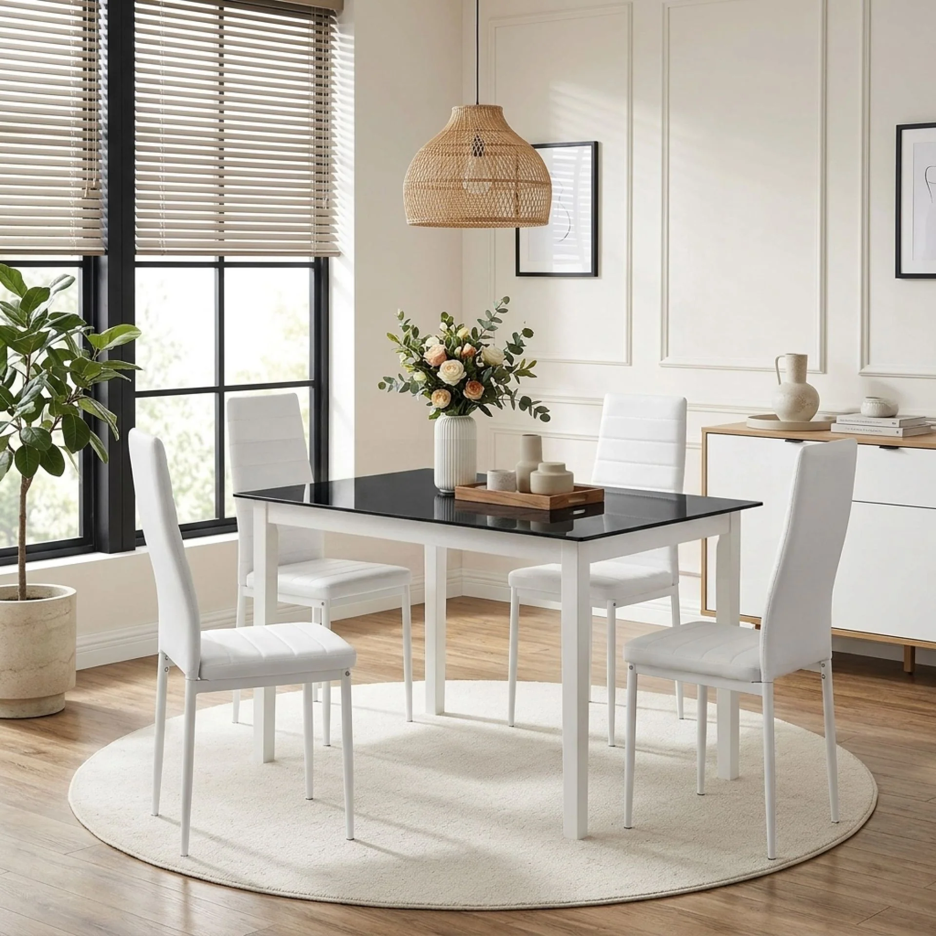 Ethan PU Leather Dining Chair - Set of 4 - White - Image 3