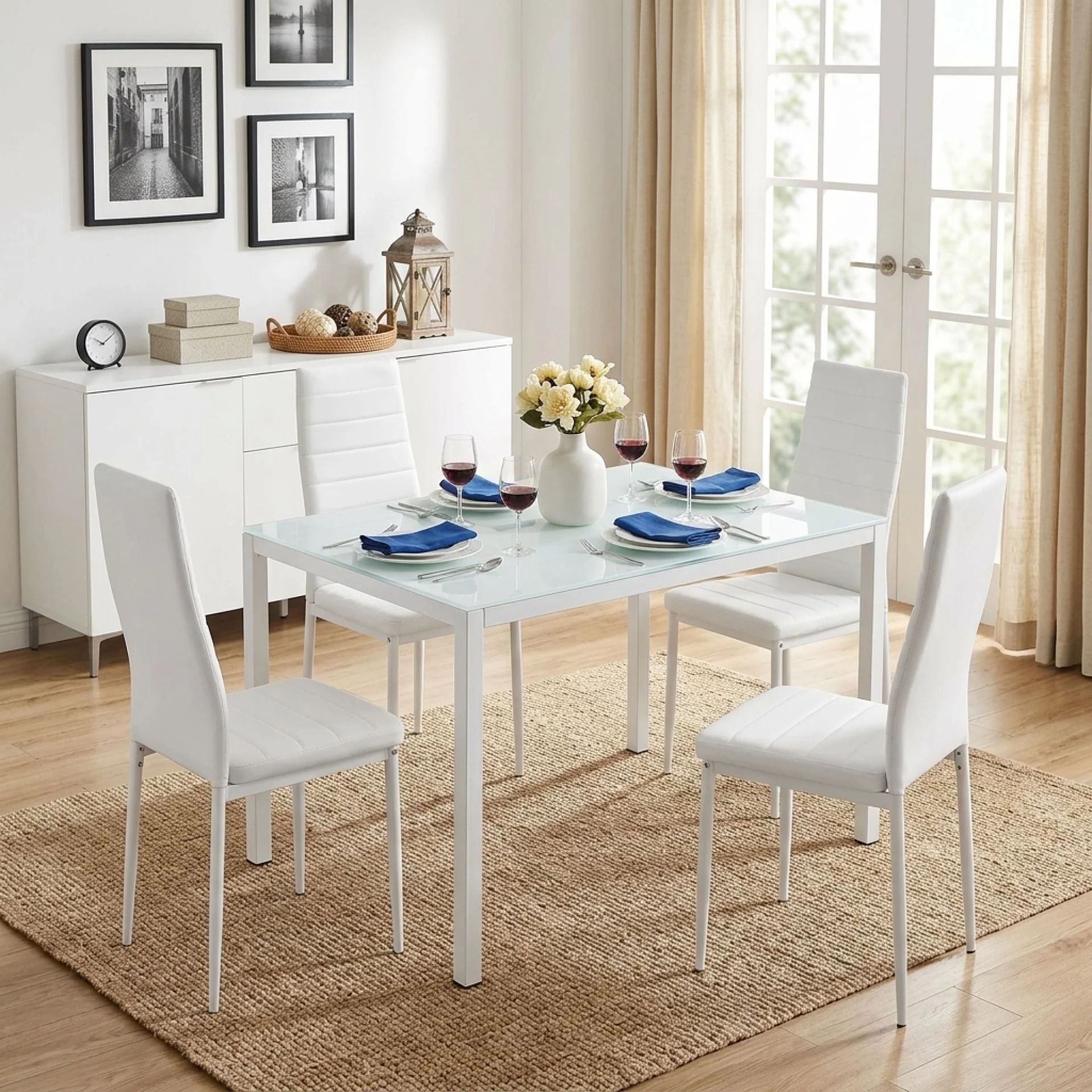 Ethan PU Leather Dining Chair - Set of 4 - White - Image 4