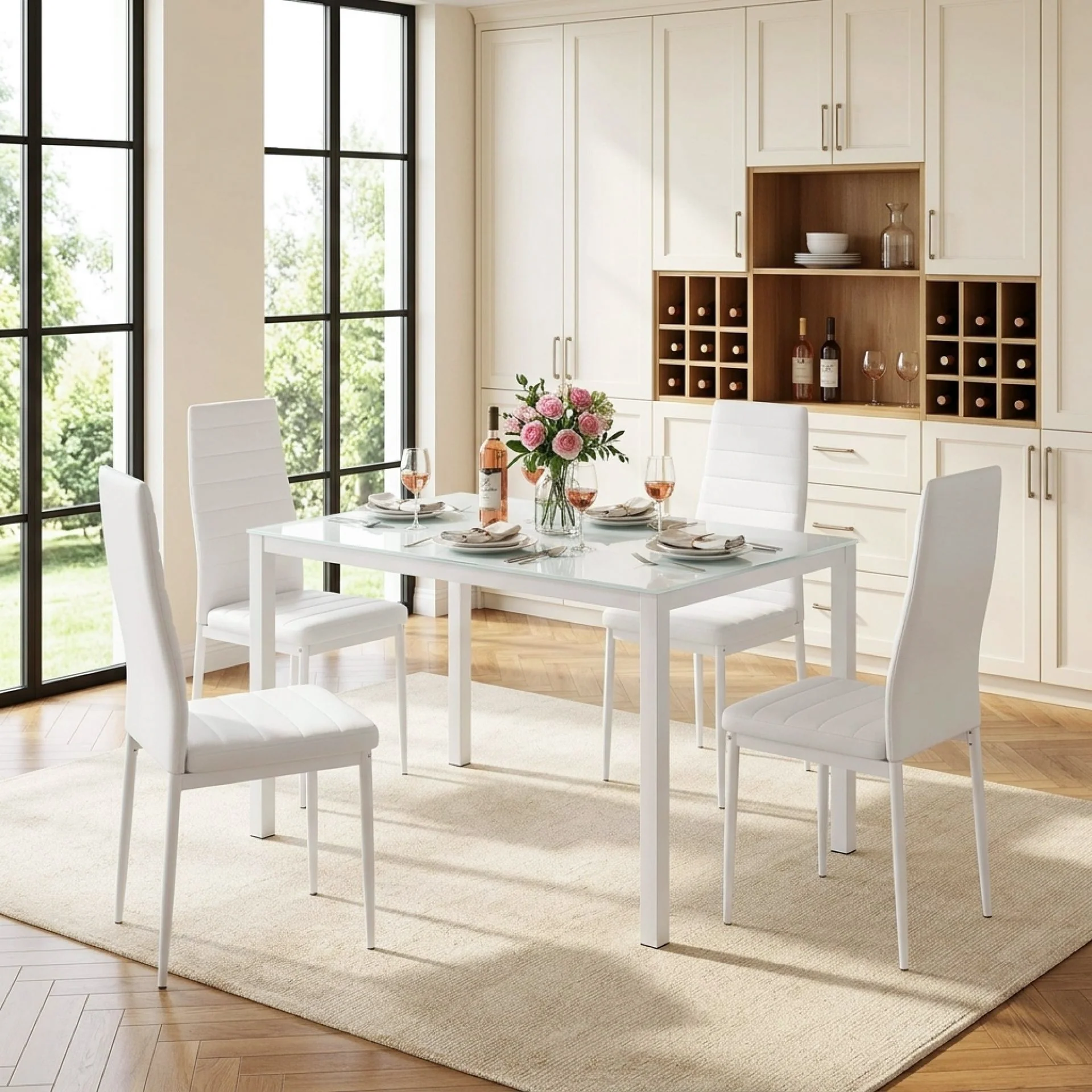 Ethan PU Leather Dining Chair - Set of 4 - White - Image 5