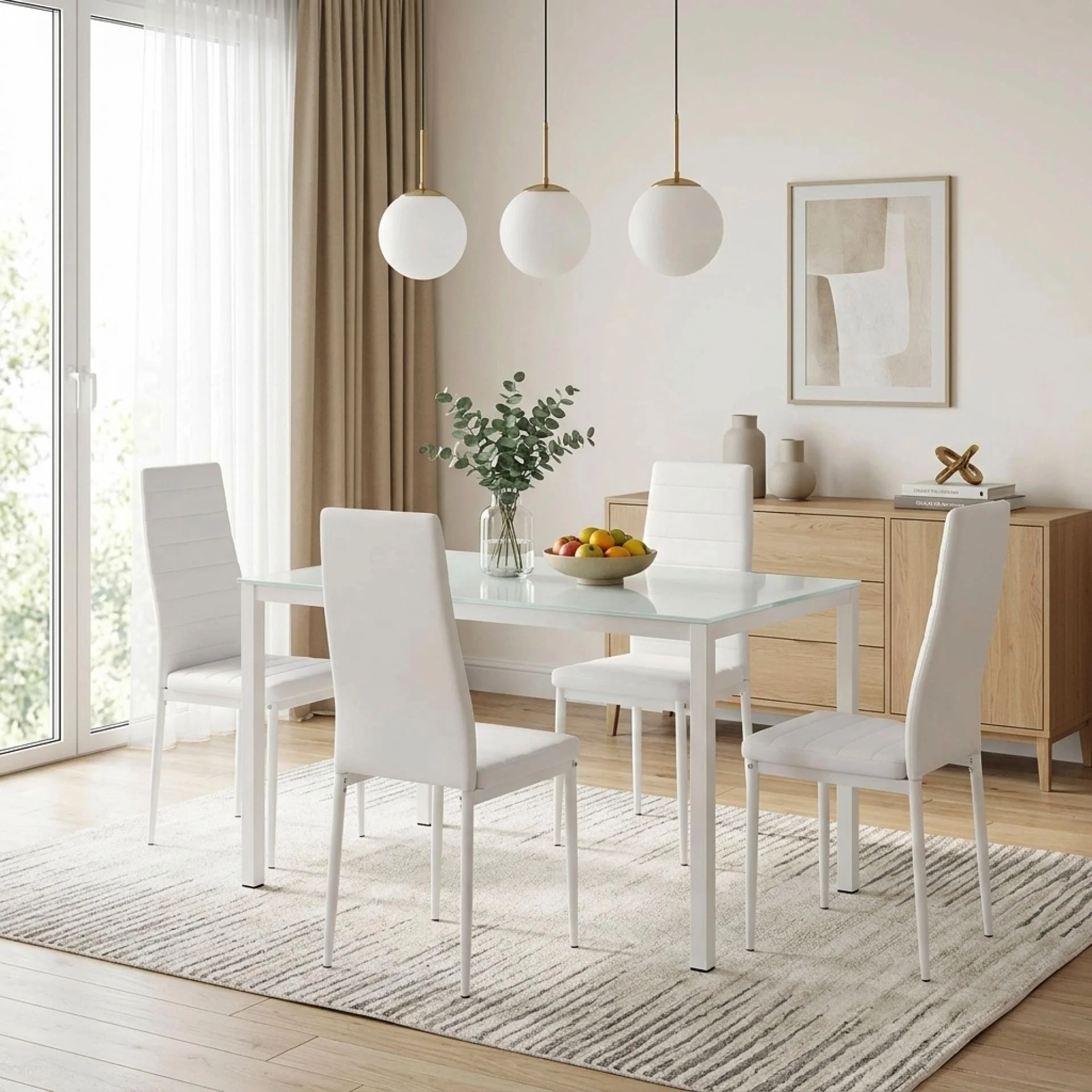 Ethan PU Leather Dining Chair - Set of 4 - White - Image 6