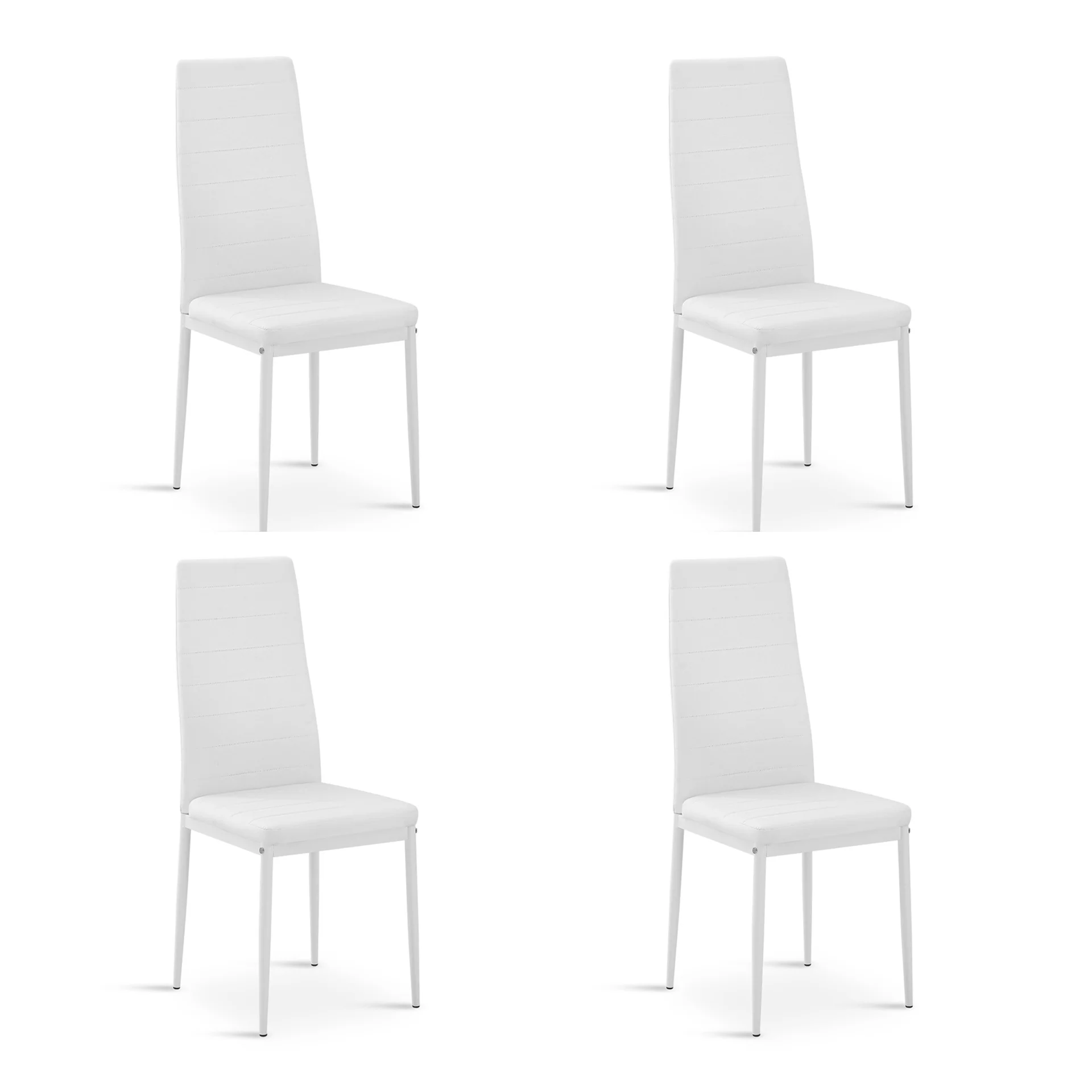 Ethan PU Leather Dining Chair - Set of 4 - White - Image 8