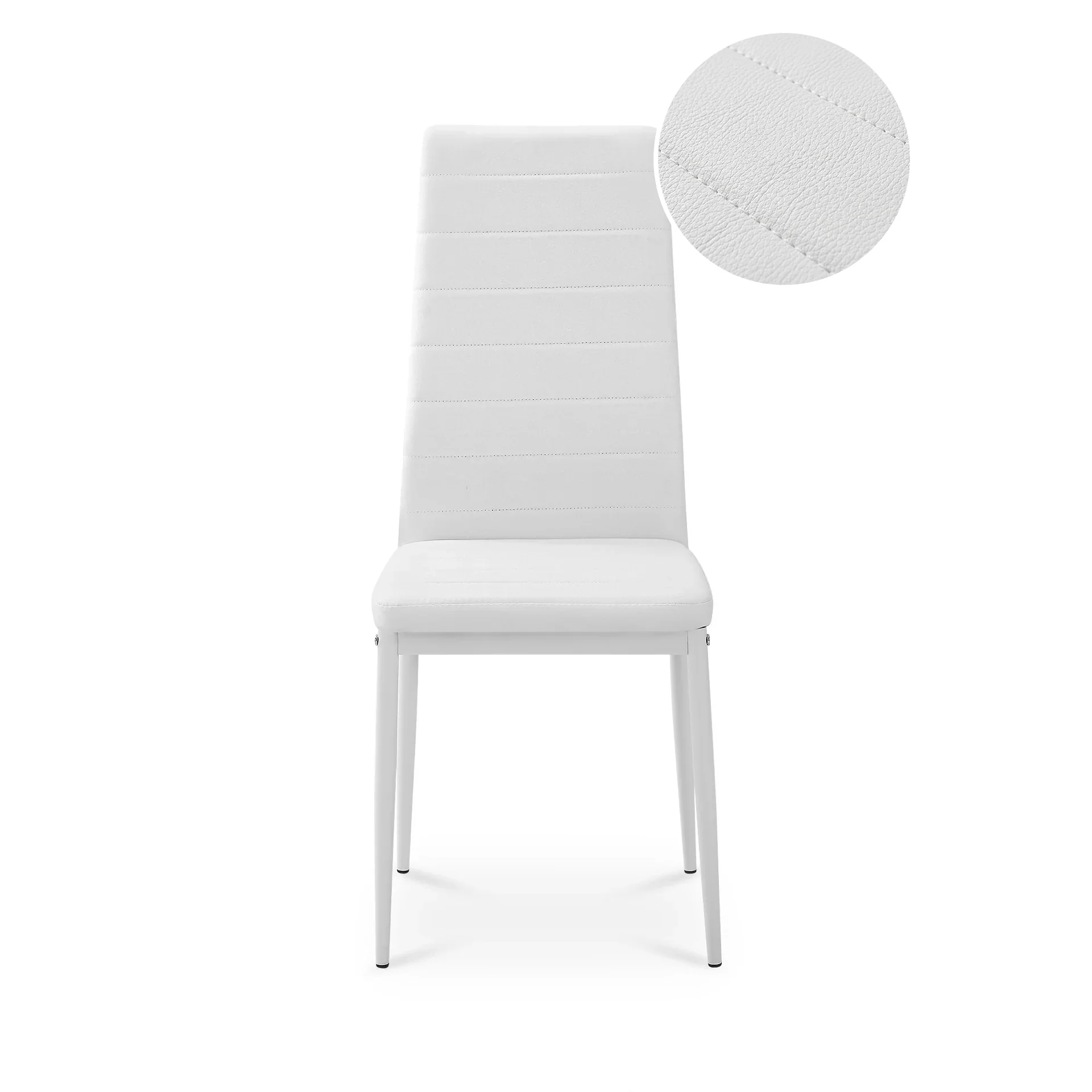 Ethan PU Leather Dining Chair - Set of 4 - White - Image 9