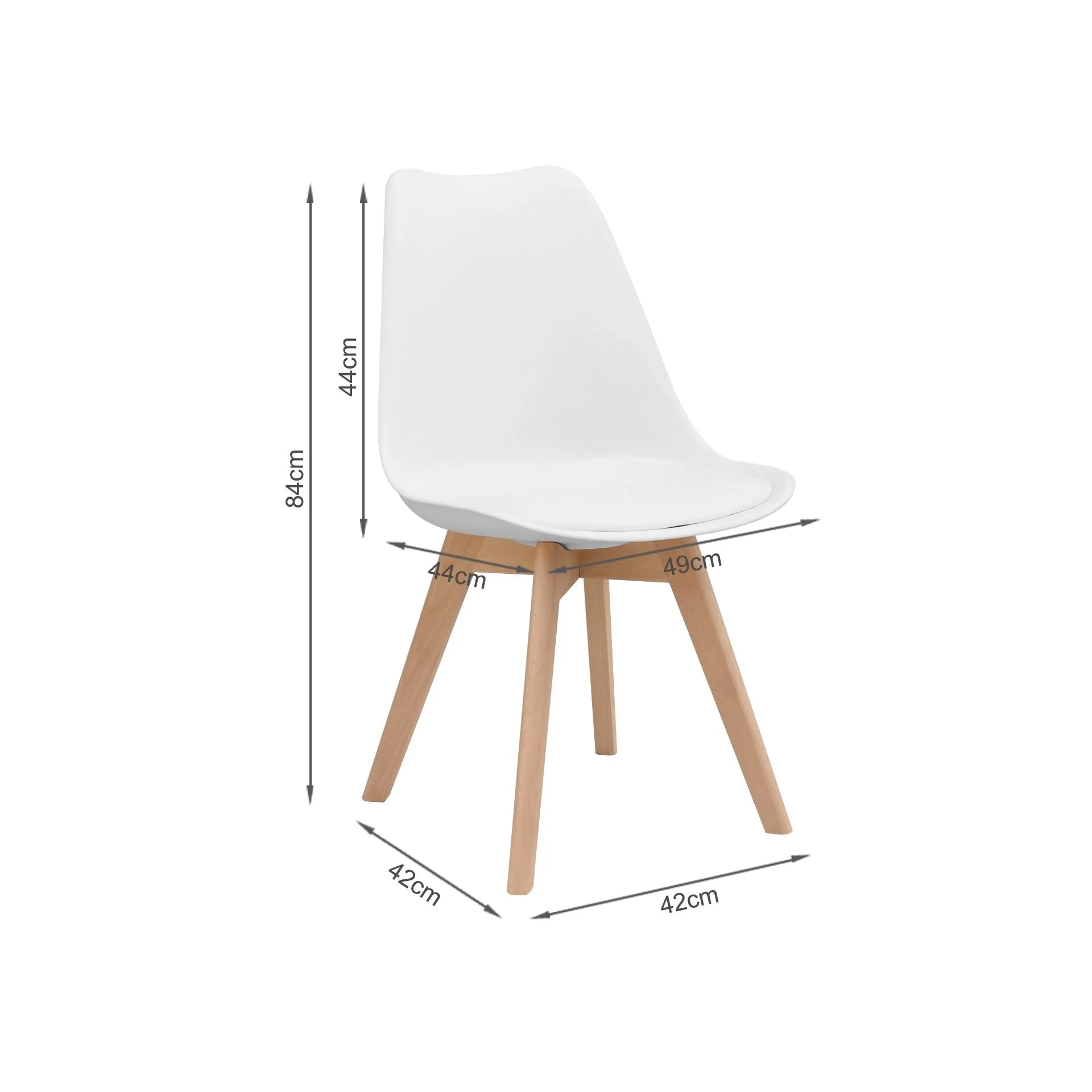 Evelyn Dining Chair Padded - Set of 2 - White - Image 4