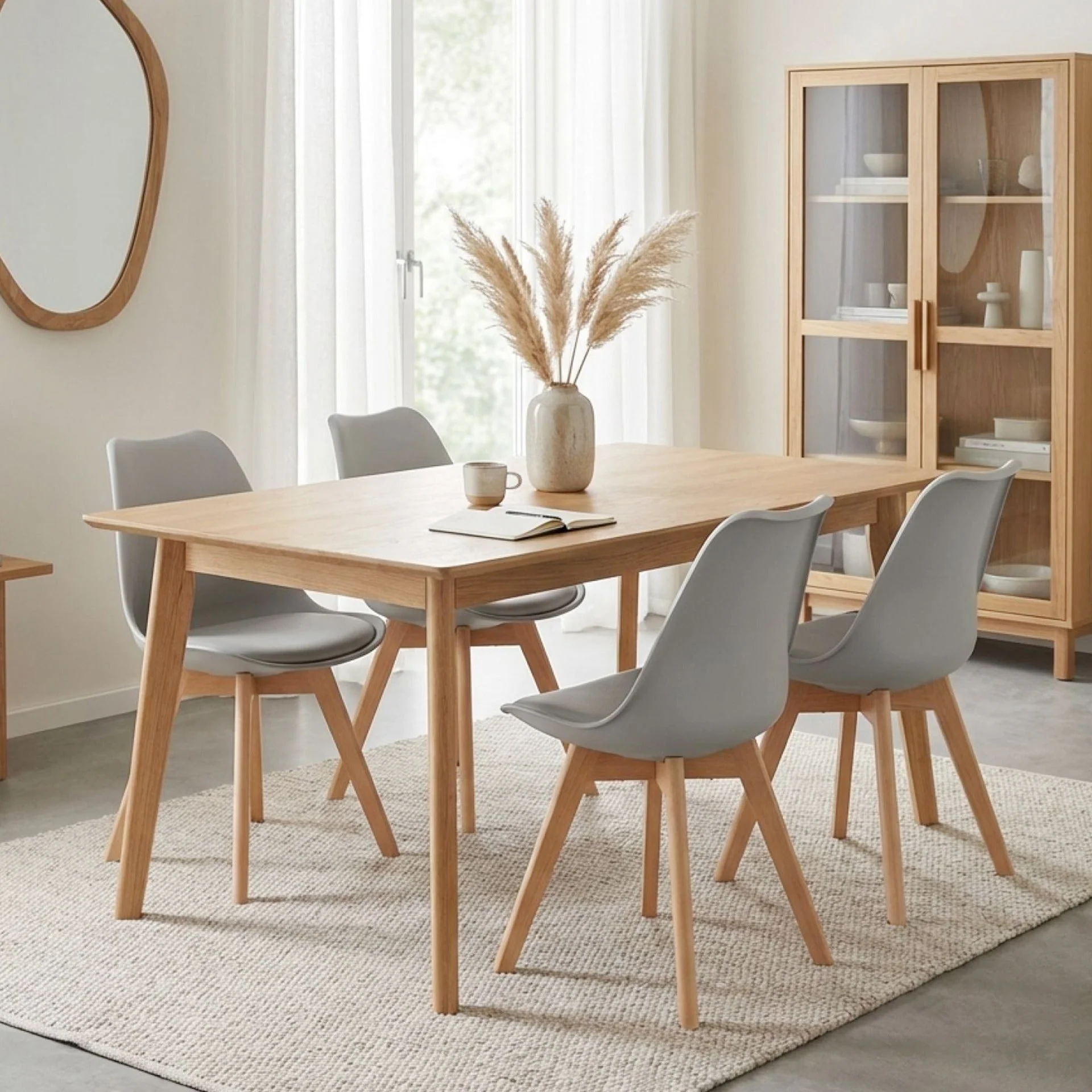 Evelyn Dining Chair Padded - Set of 4 - Grey - Image 3