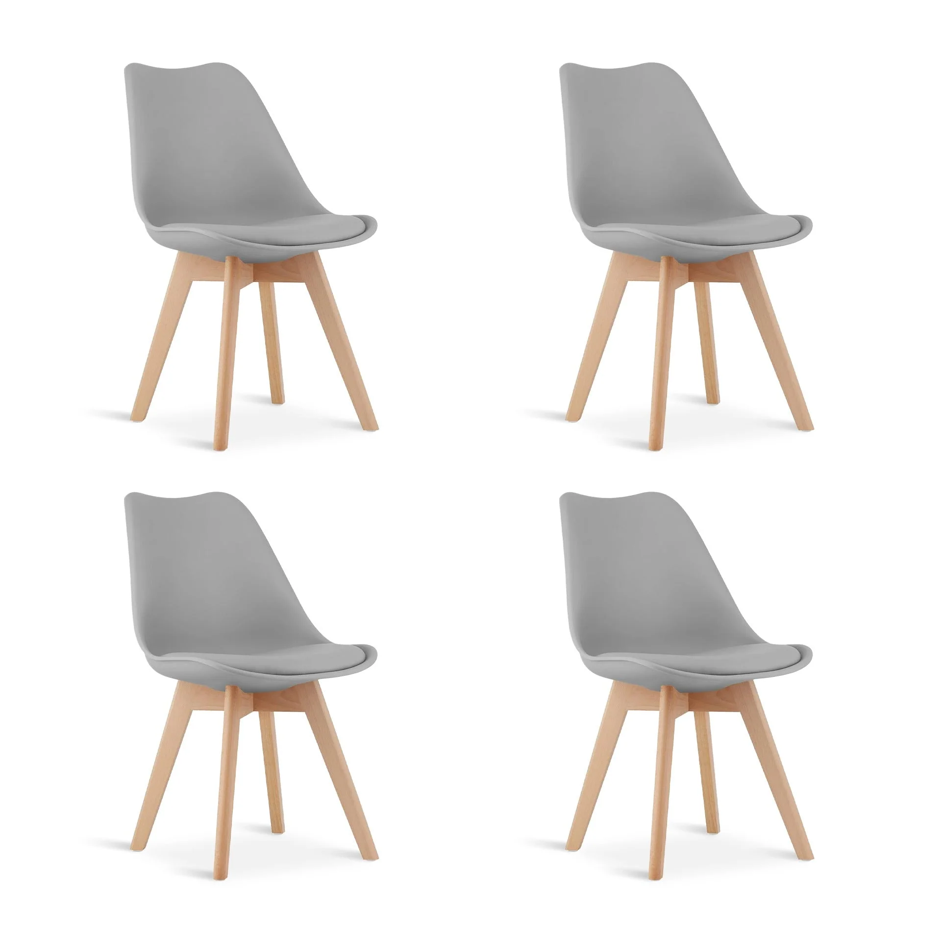 Evelyn Dining Chair Padded - Set of 4 - Grey - Image 4