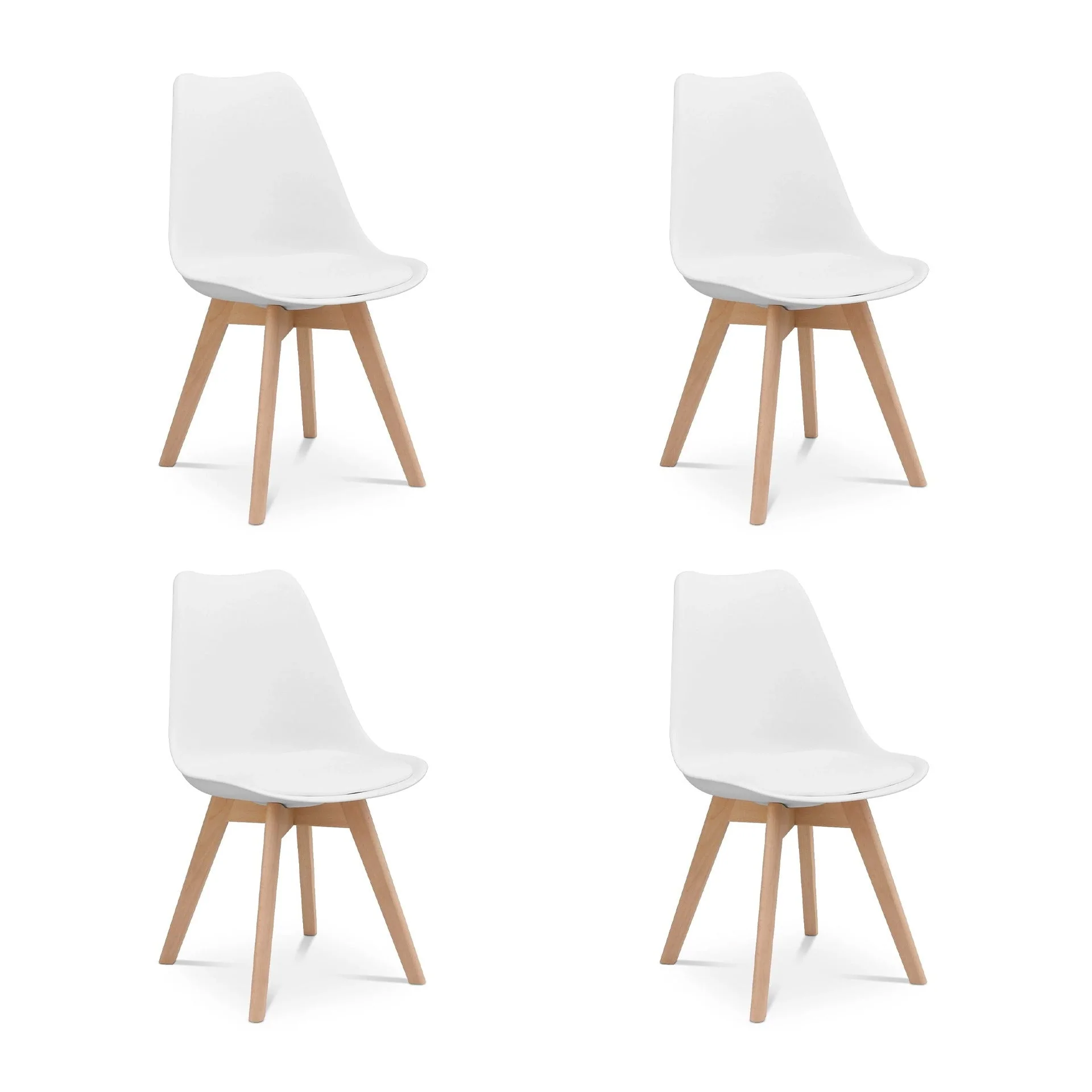 Evelyn Dining Chair Padded - Set of 4 - White - Image 4
