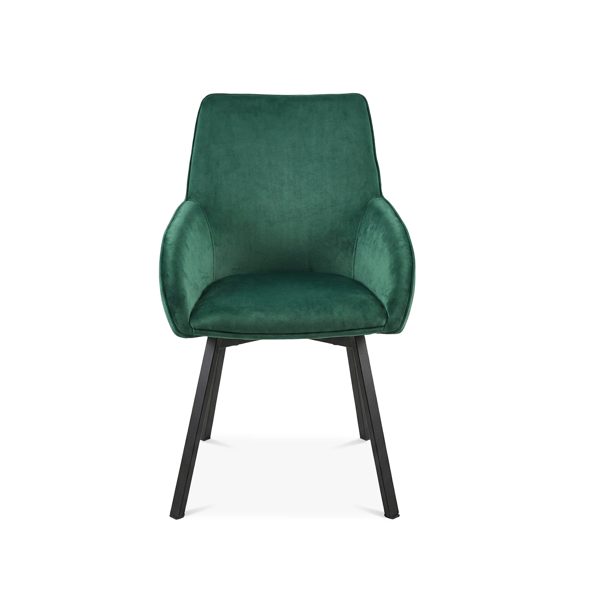 Everlow Swivel Velvet Dining Chair - Set of 2 - Green - Image 9