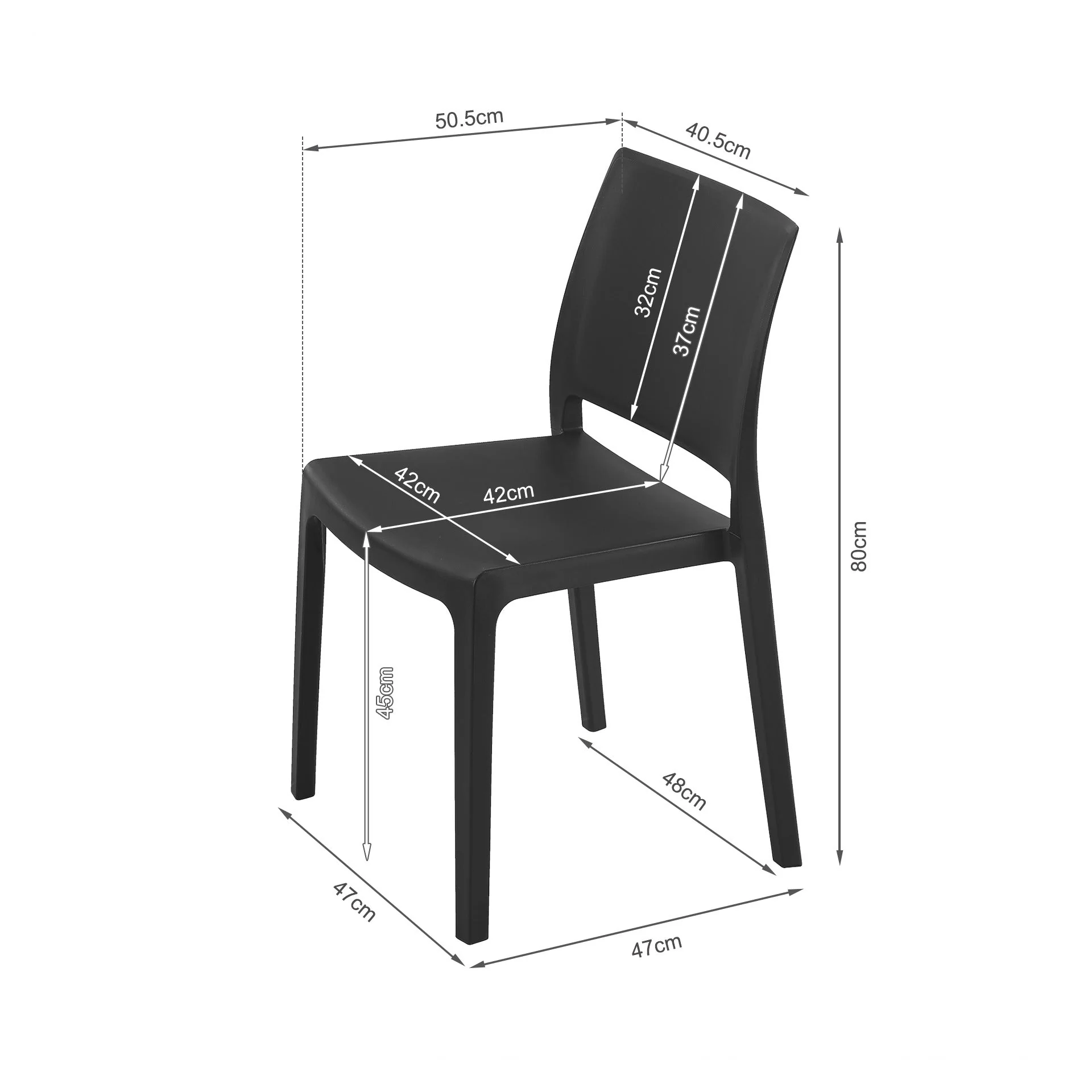 Ezekiel Dining Chair - Set of 4 - Black - Image 12