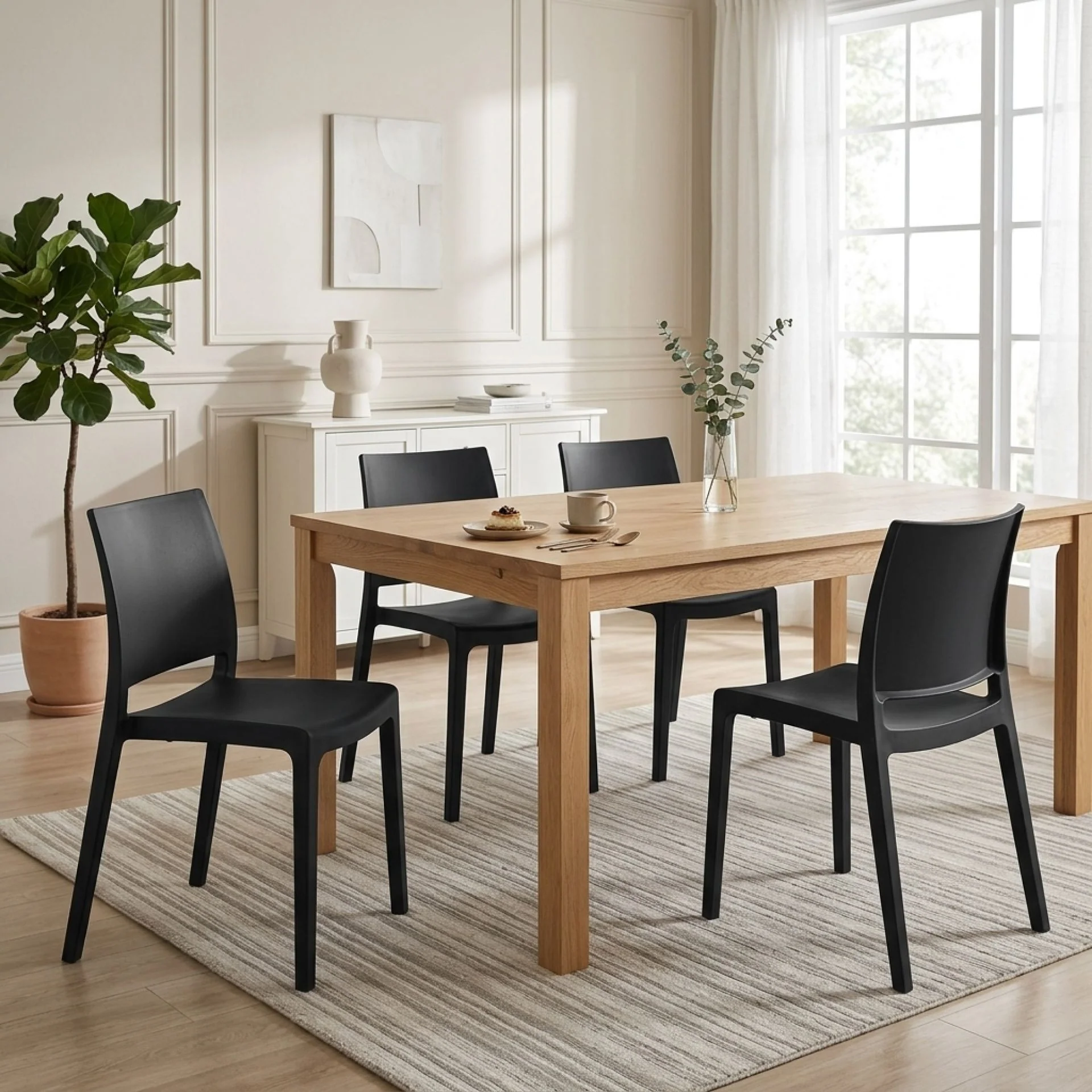 Ezekiel Dining Chair - Set of 4 - Black - Image 3