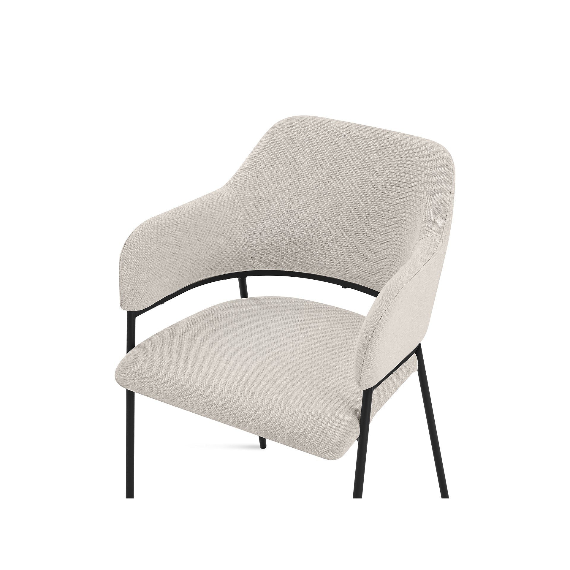 Sadie Fabric Dining Chair - Set of 2 - Grayish White - Image 6