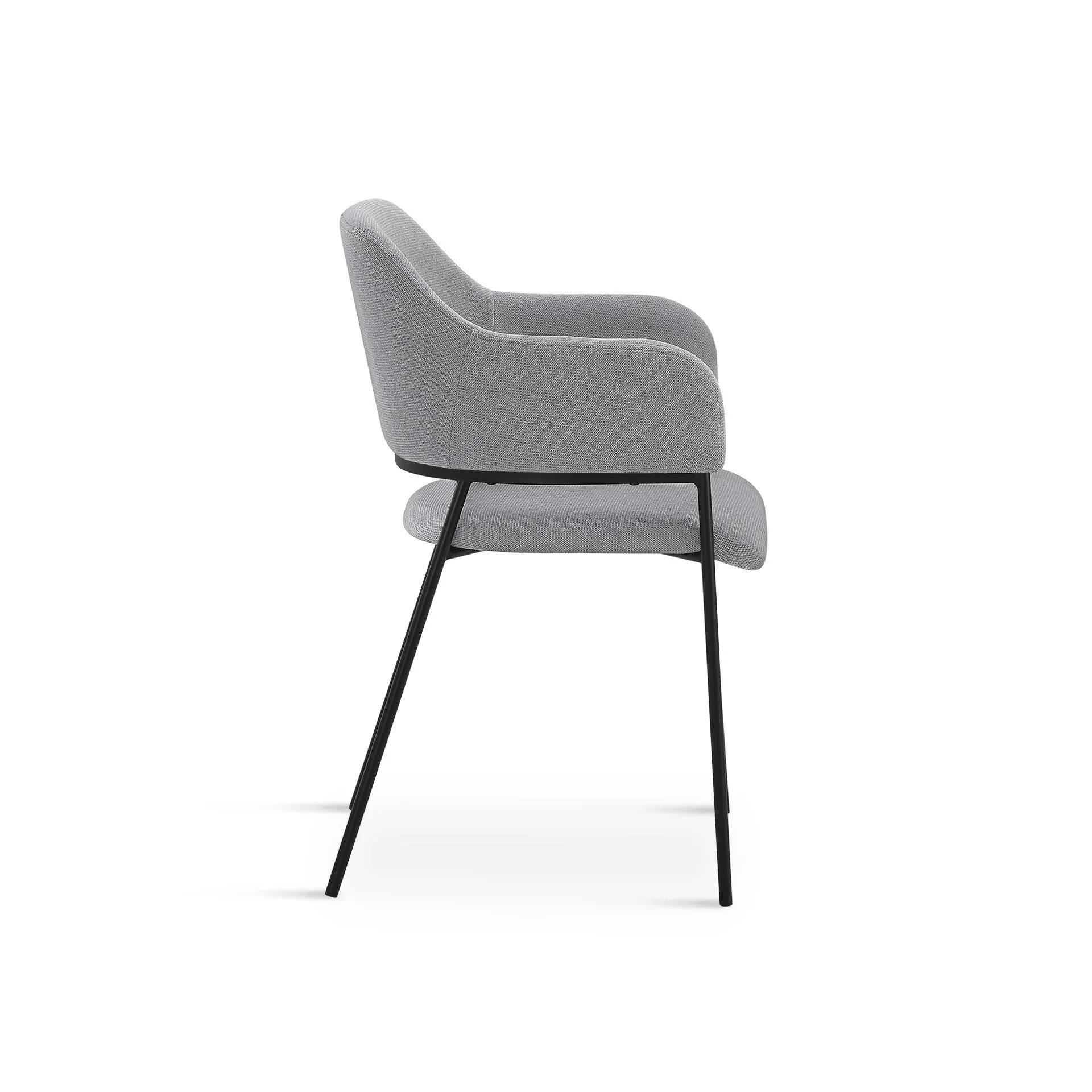 Sadie Fabric Dining Chair - Set of 2 - Light Grey - Image 10