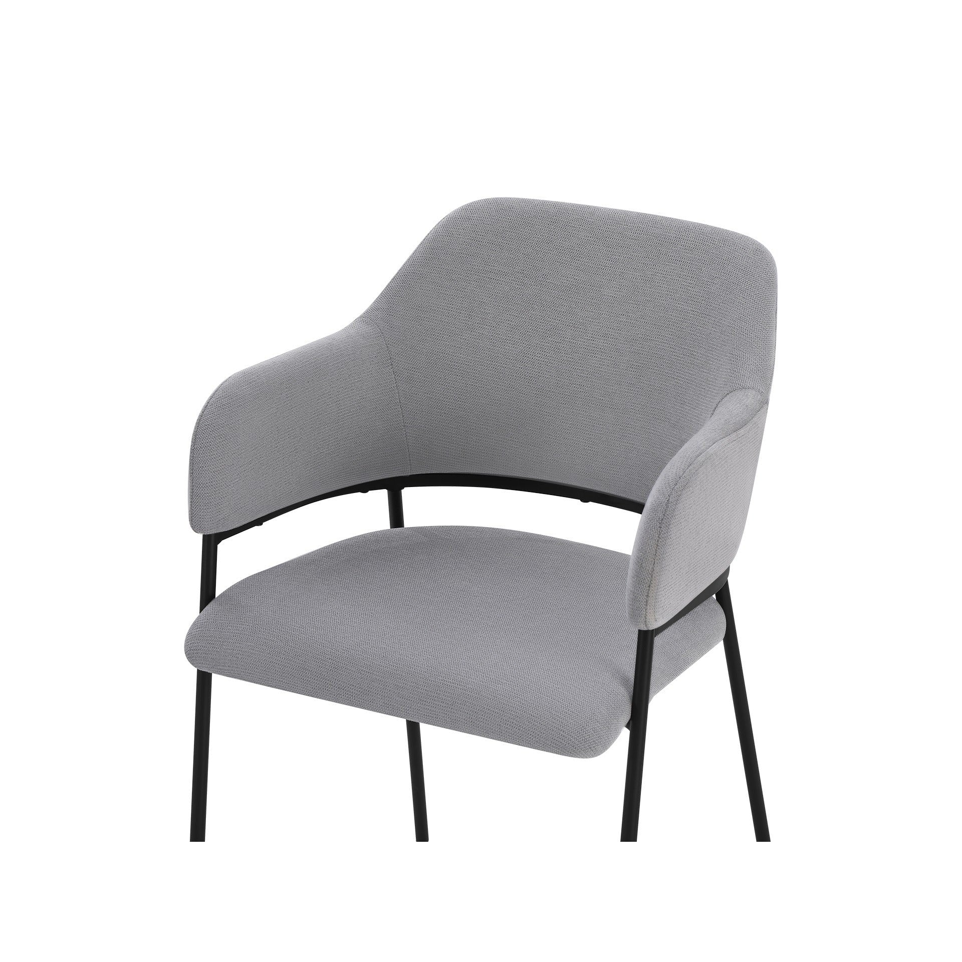 Sadie Fabric Dining Chair - Set of 2 - Light Grey - Image 12