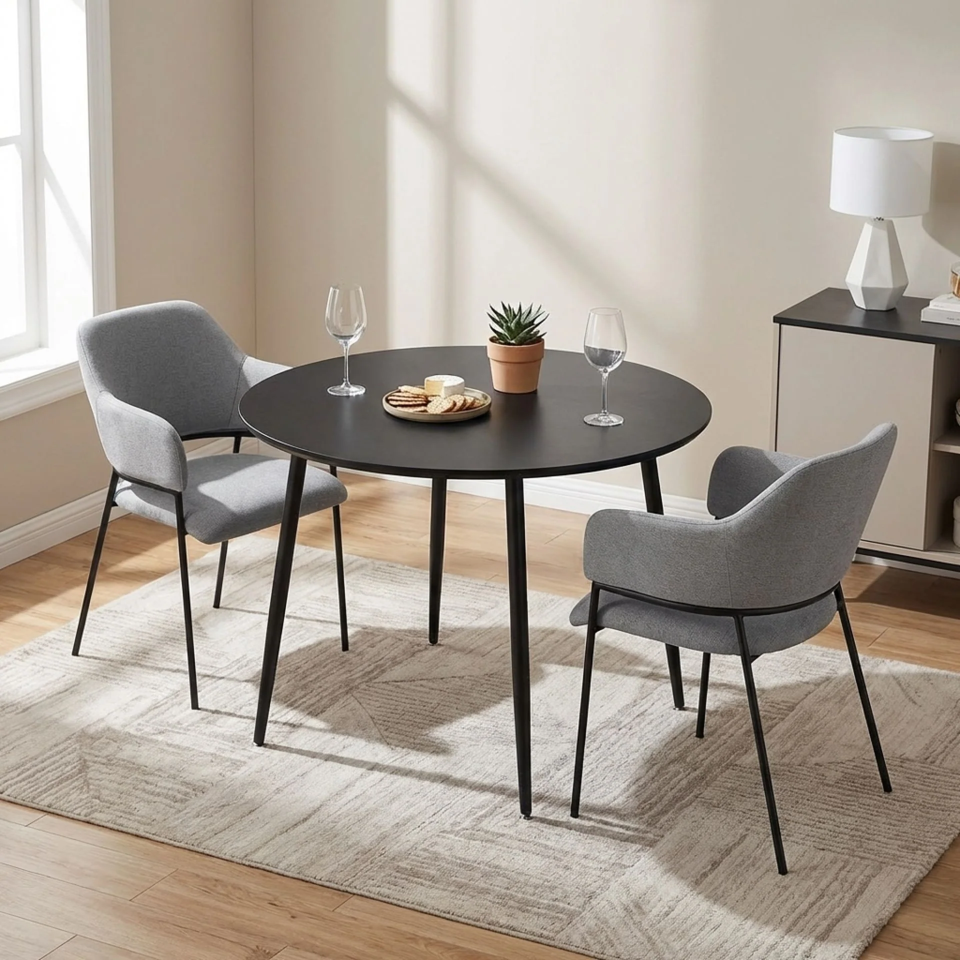 Sadie Fabric Dining Chair - Set of 2 - Light Grey - Image 7