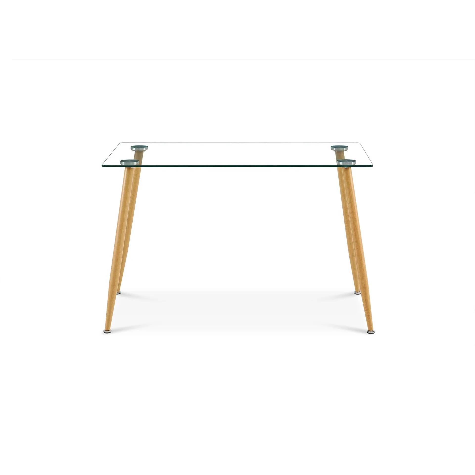 Fen Tempered Glass Top Dining Table 120 x 70cm - Oak - Image 5