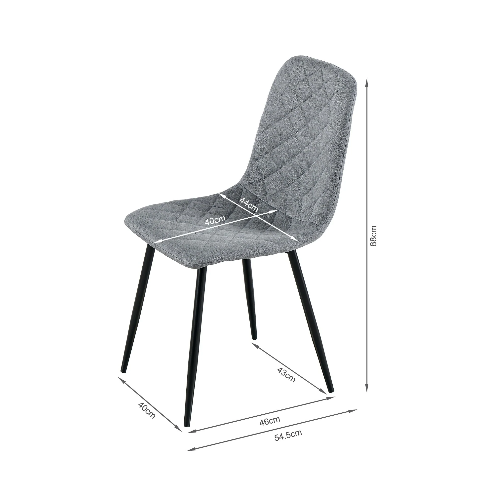 Fika Linen Dining Chair - Set of 4 - Grey - Image 10