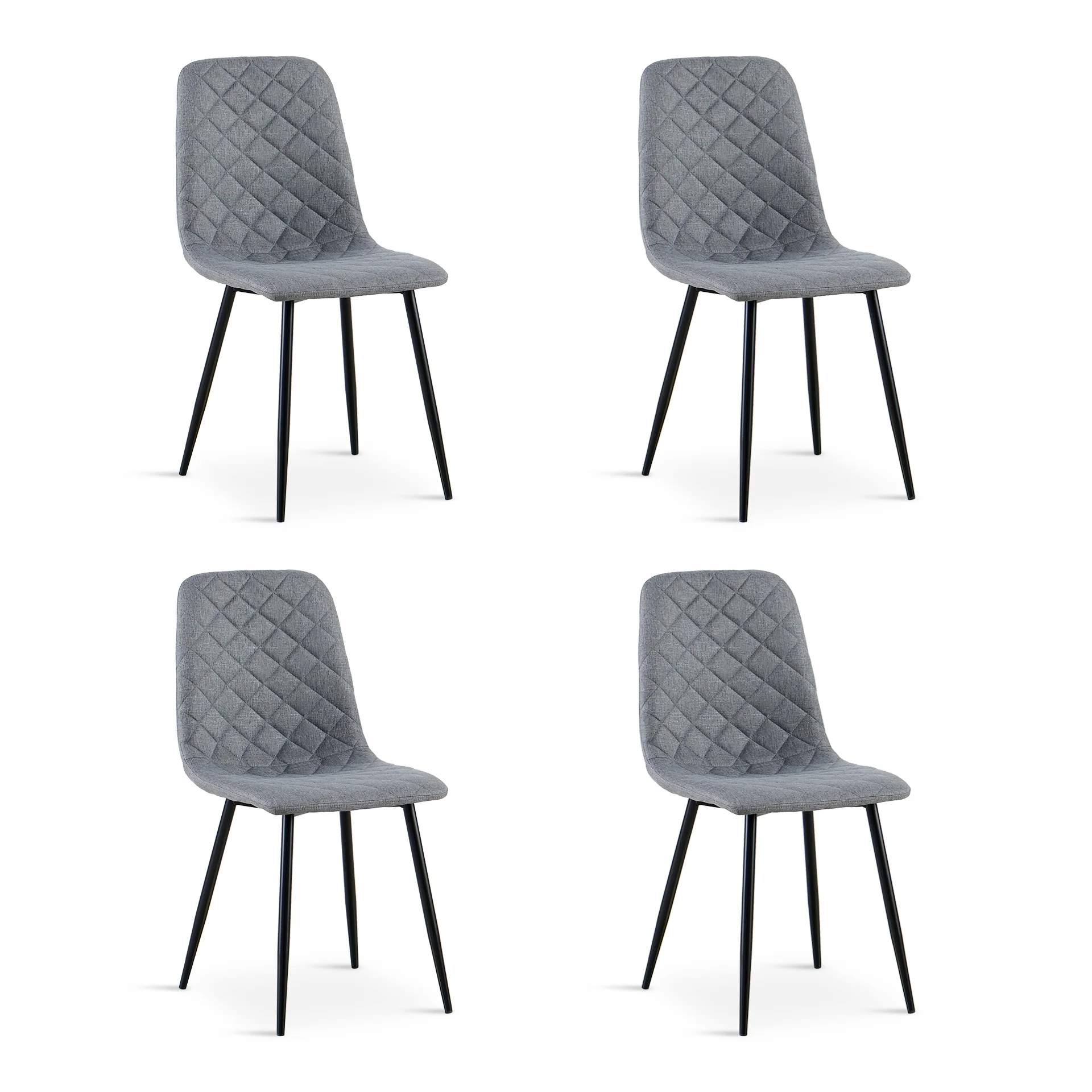 Fika Linen Dining Chair - Set of 4 - Grey - Image 5