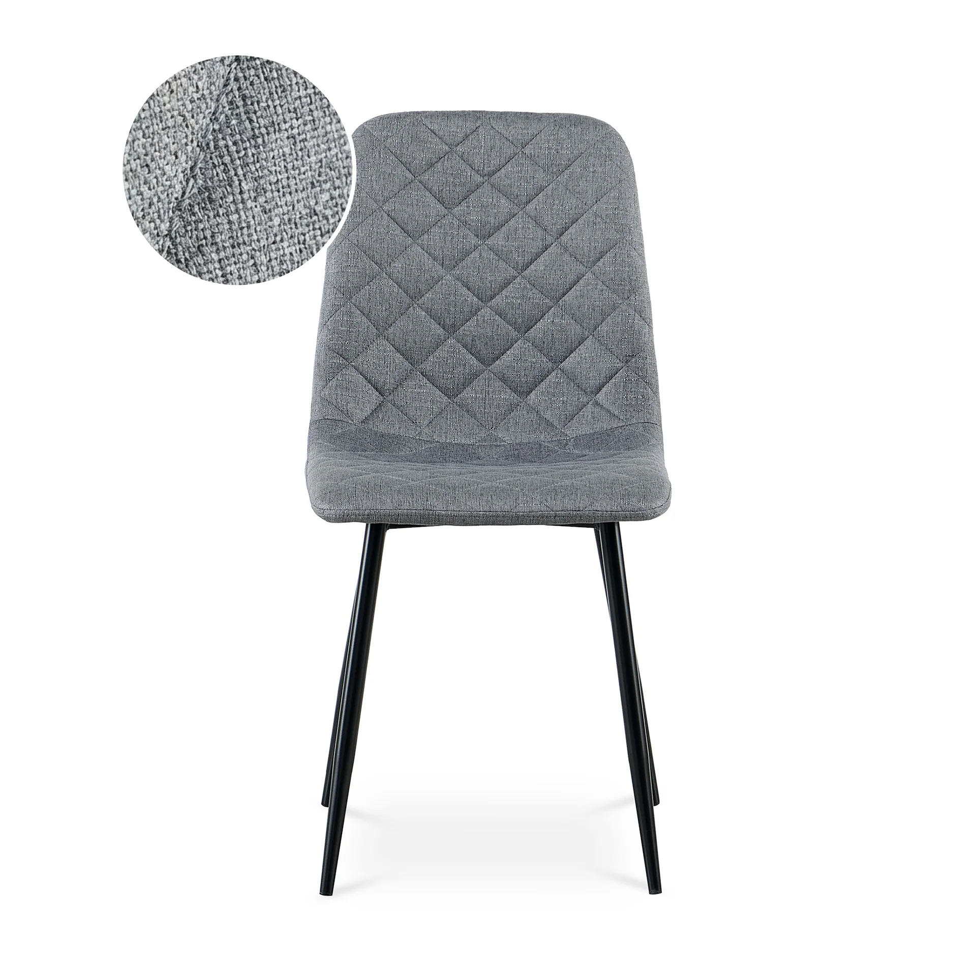 Fika Linen Dining Chair - Set of 4 - Grey - Image 6