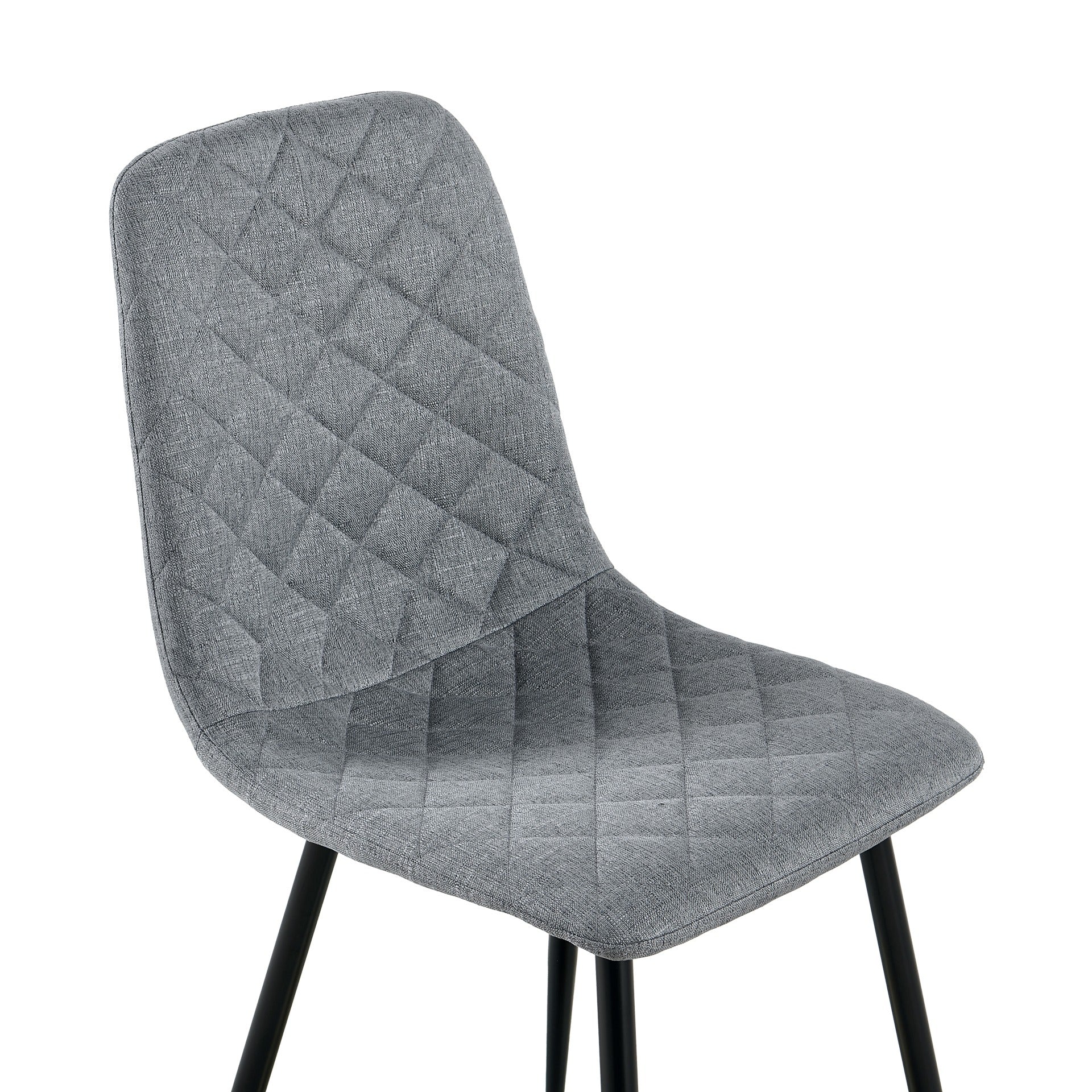 Fika Linen Dining Chair - Set of 4 - Grey - Image 9