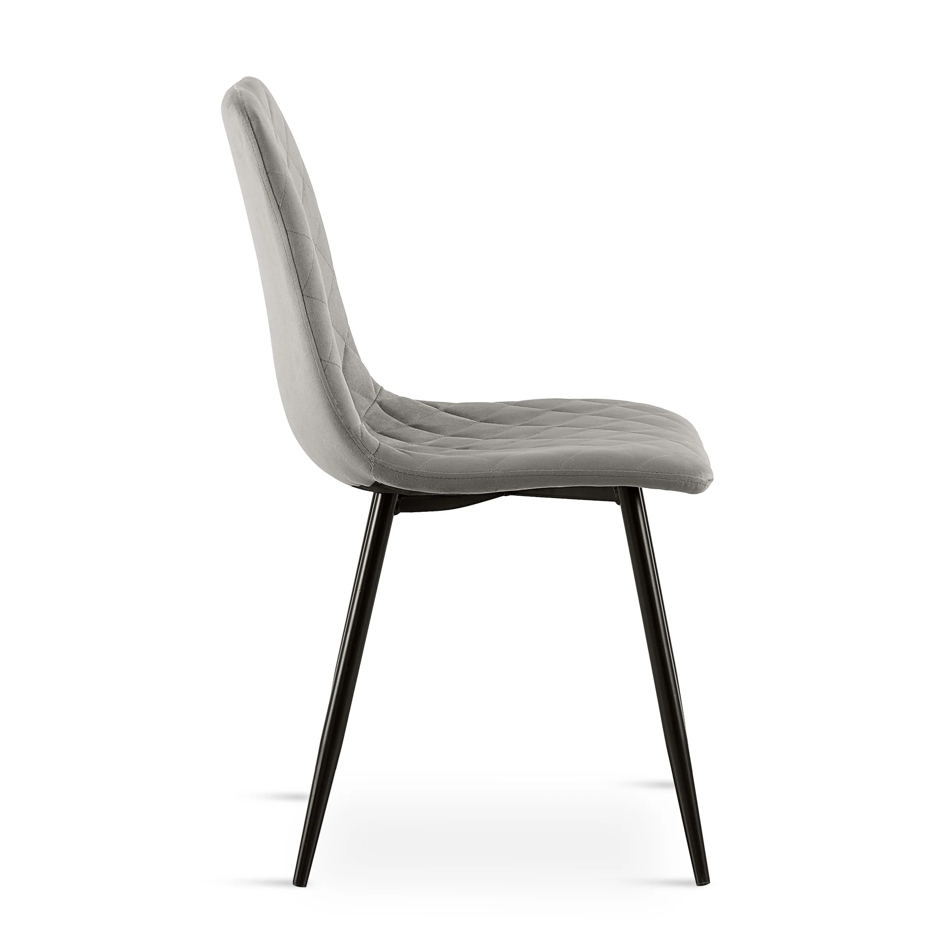 Fika Velvet Dining Chair - Set of 4 - Grey - Image 7