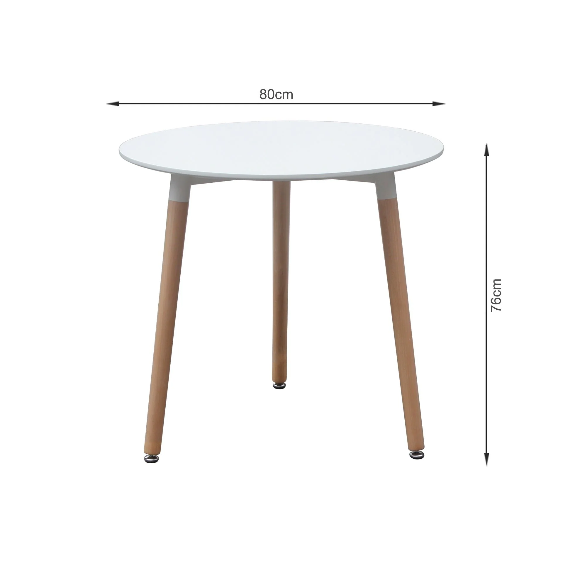 Finley Dining Table Round 80 x 76cm - White - Image 11