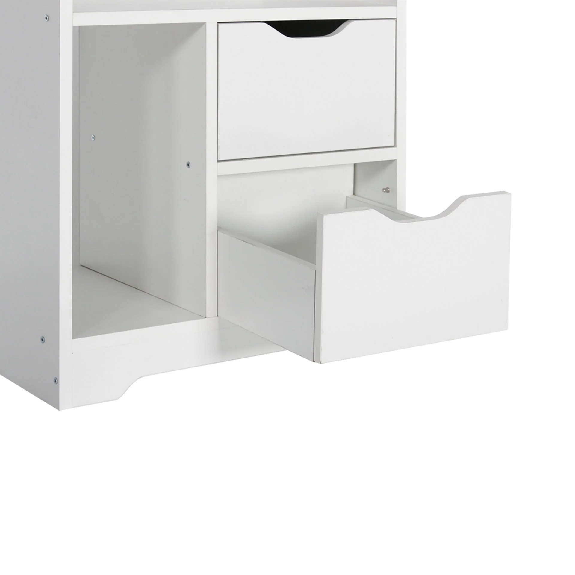 Finn Bedside Table with Shelves - White - Image 10