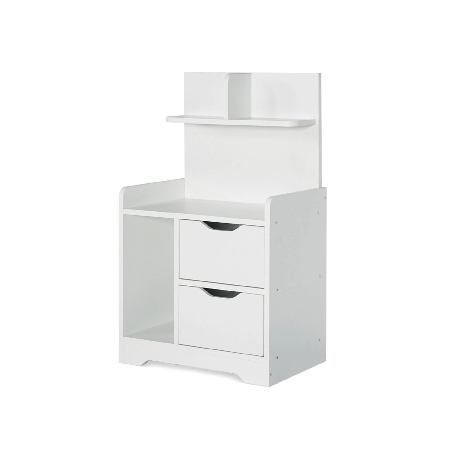 Finn Bedside Table with Shelves - White - Image 7