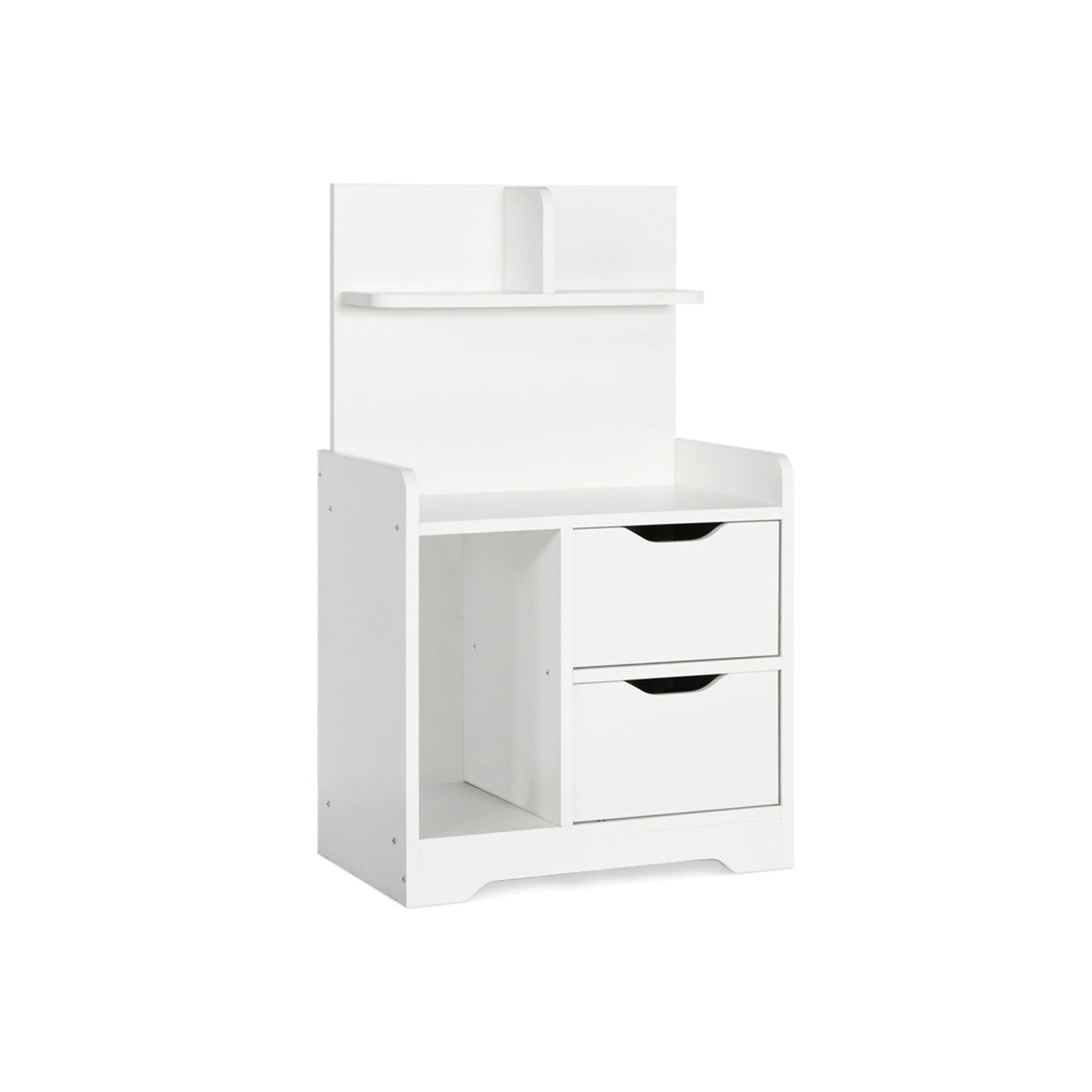 Finn Bedside Table with Shelves - White - Image 8