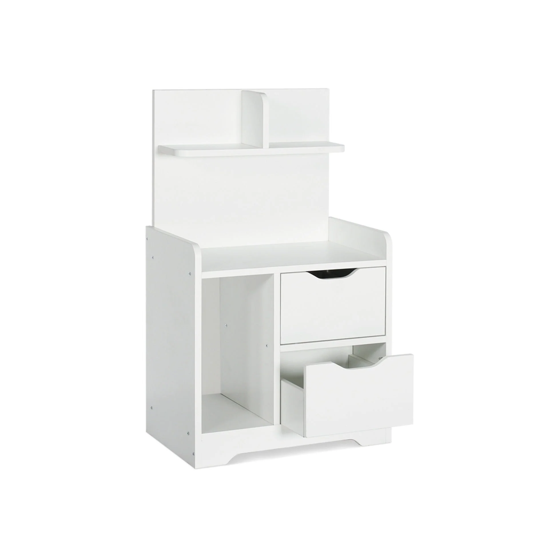 Finn Bedside Table with Shelves - White - Image 9