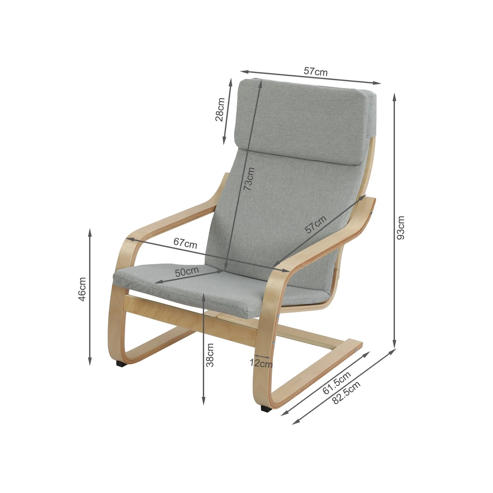 Fiona Bentwood Armchair - Grey - Image 9
