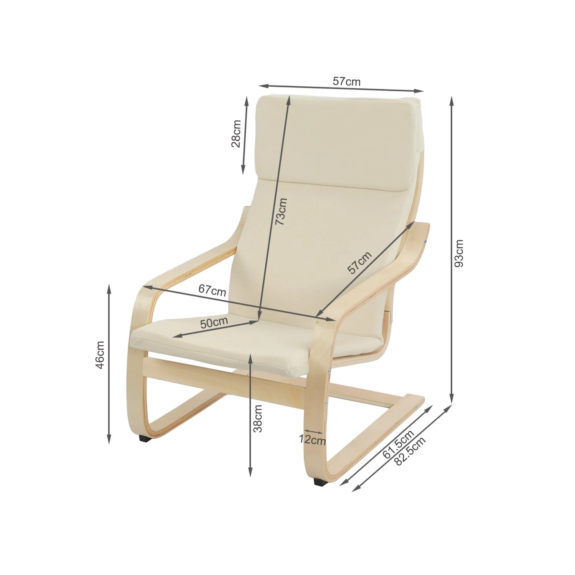 Fiona Bentwood Armchair - Oatmeal - Image 9