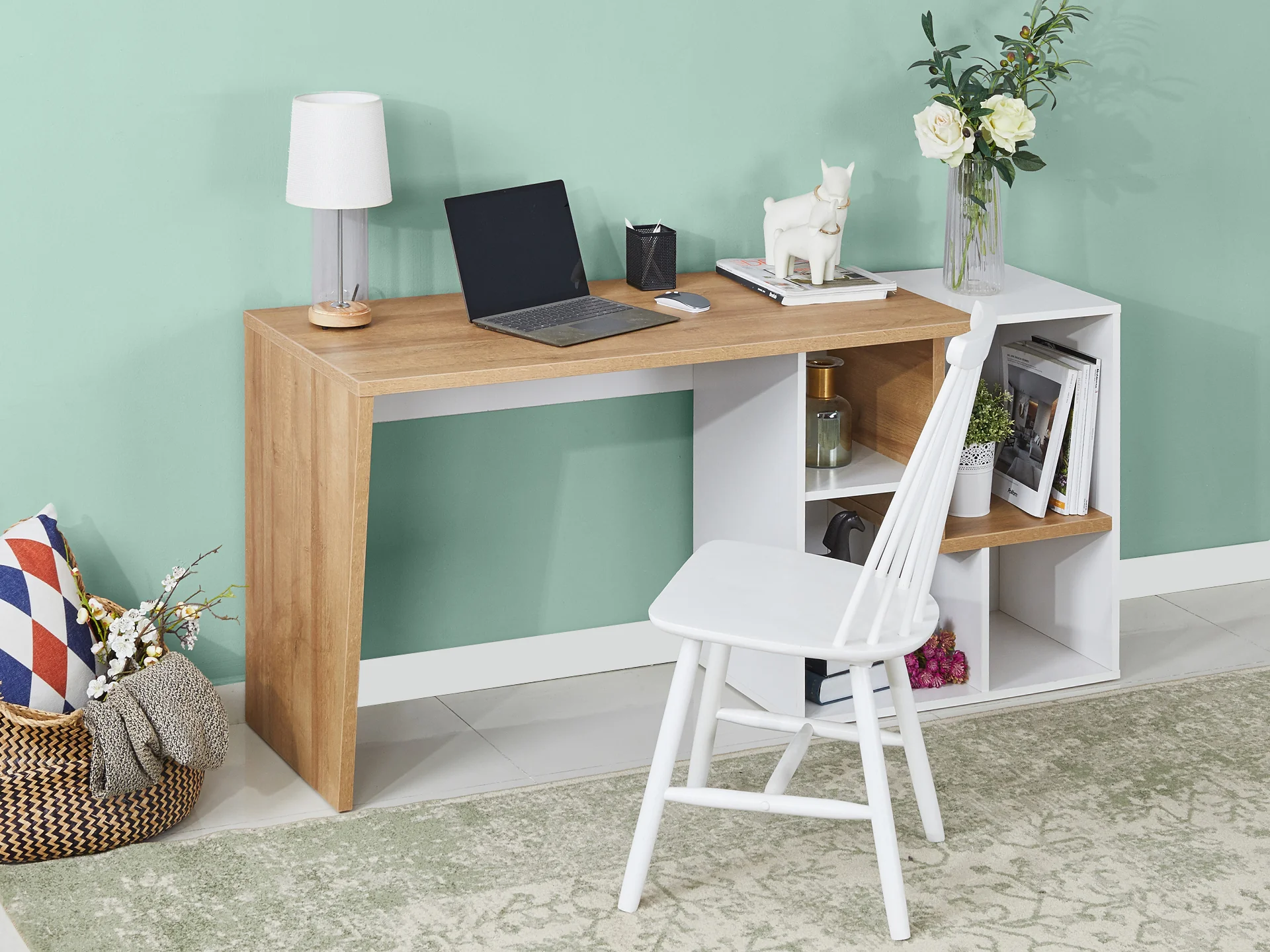 Flynn 170cm Computer Desk - Oak - Image 5
