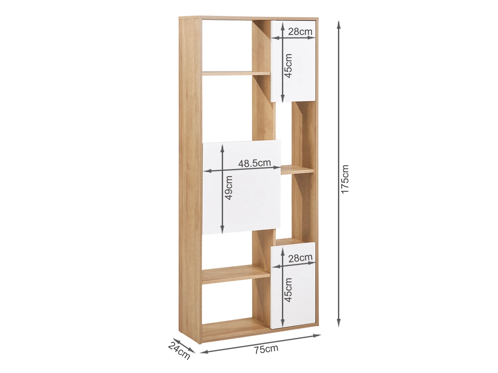 Flynn Wooden Bookshelf - Oak - Image 8