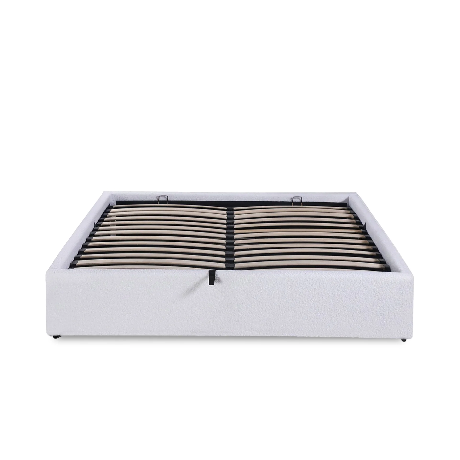 Fomo Boucle Queen Gas Lift Bed Frame - White - Image 8