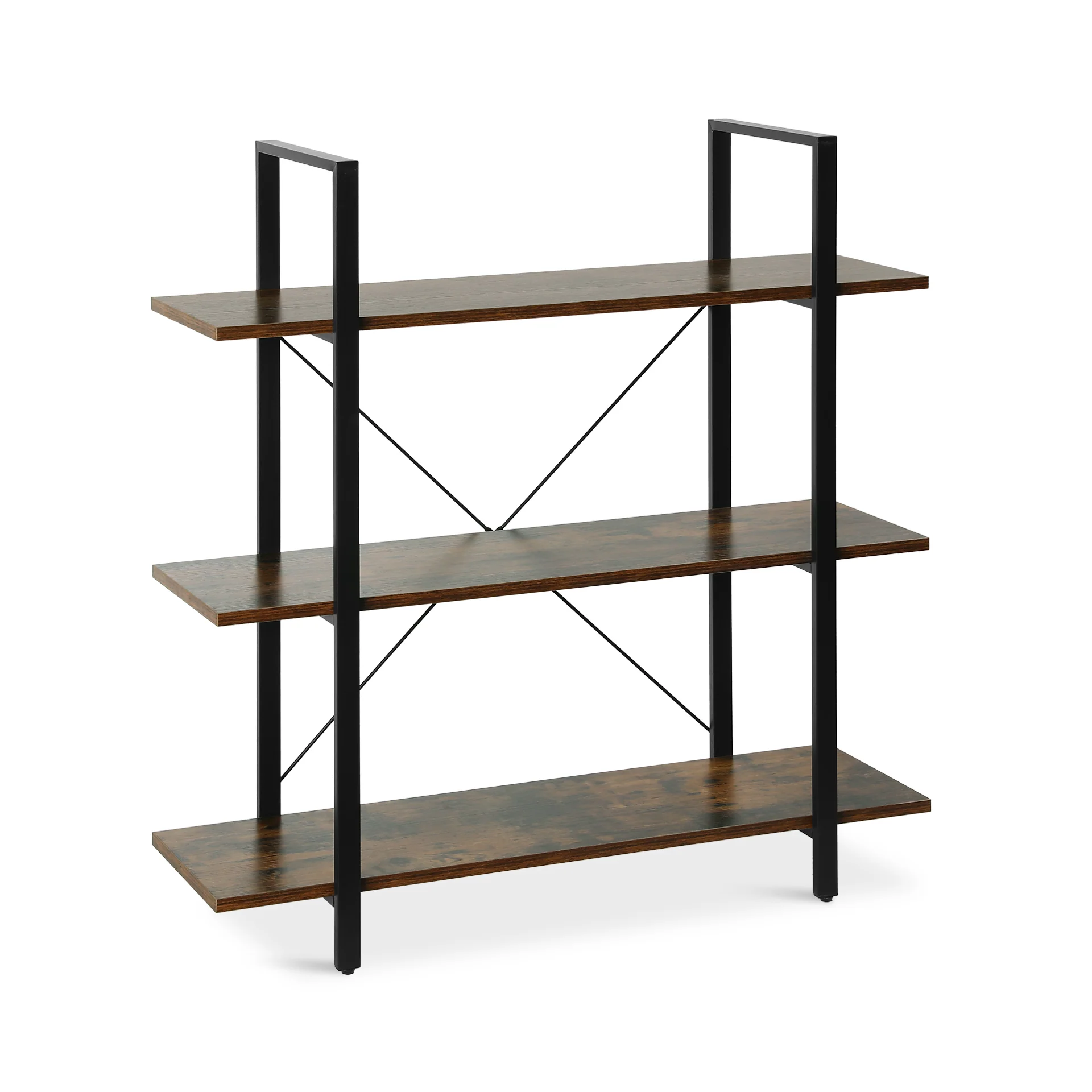 Forge 3 Tier Bookshelf - Rustic Brown - Image 7