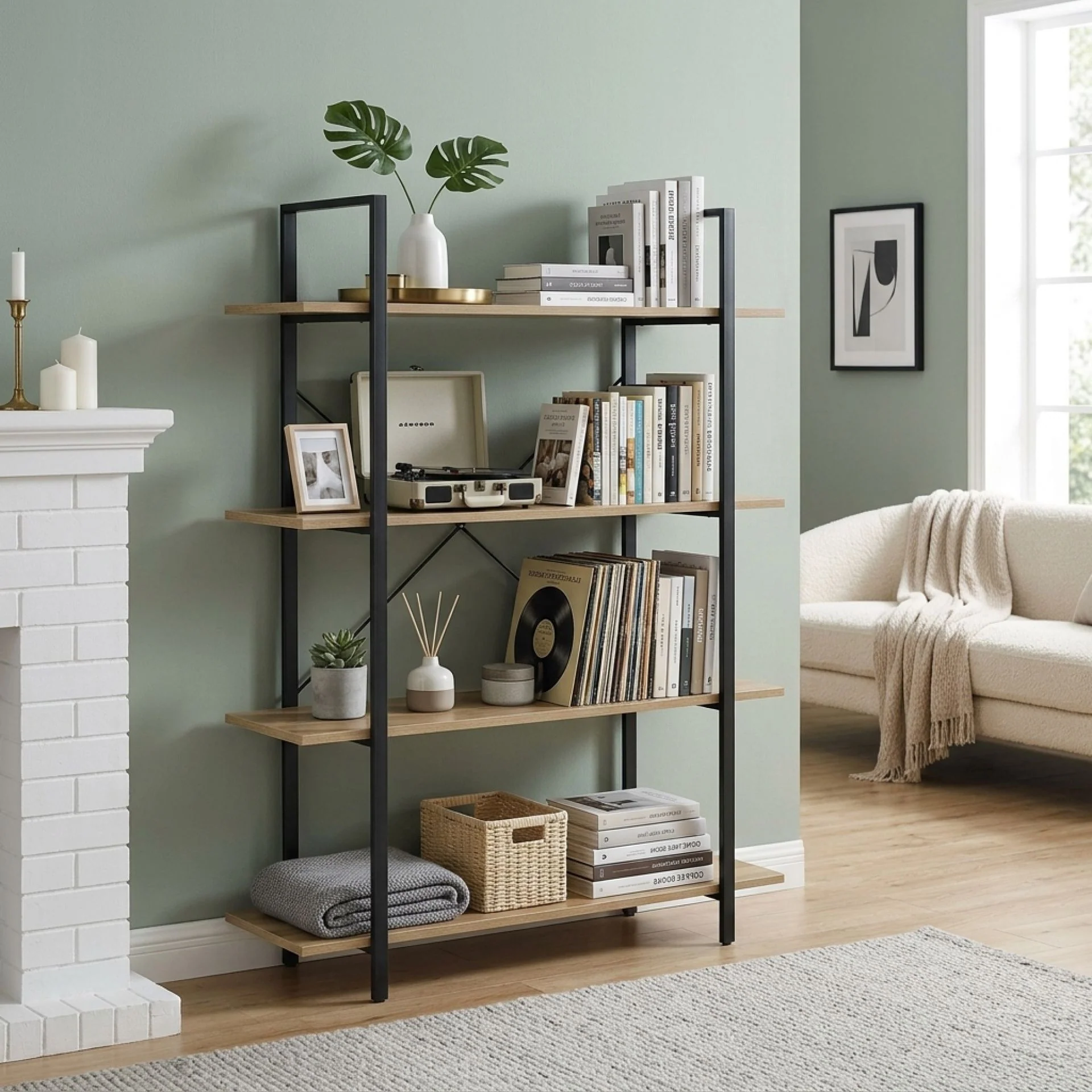 Forge 4-Tier Bookshelf - Natural - Image 2