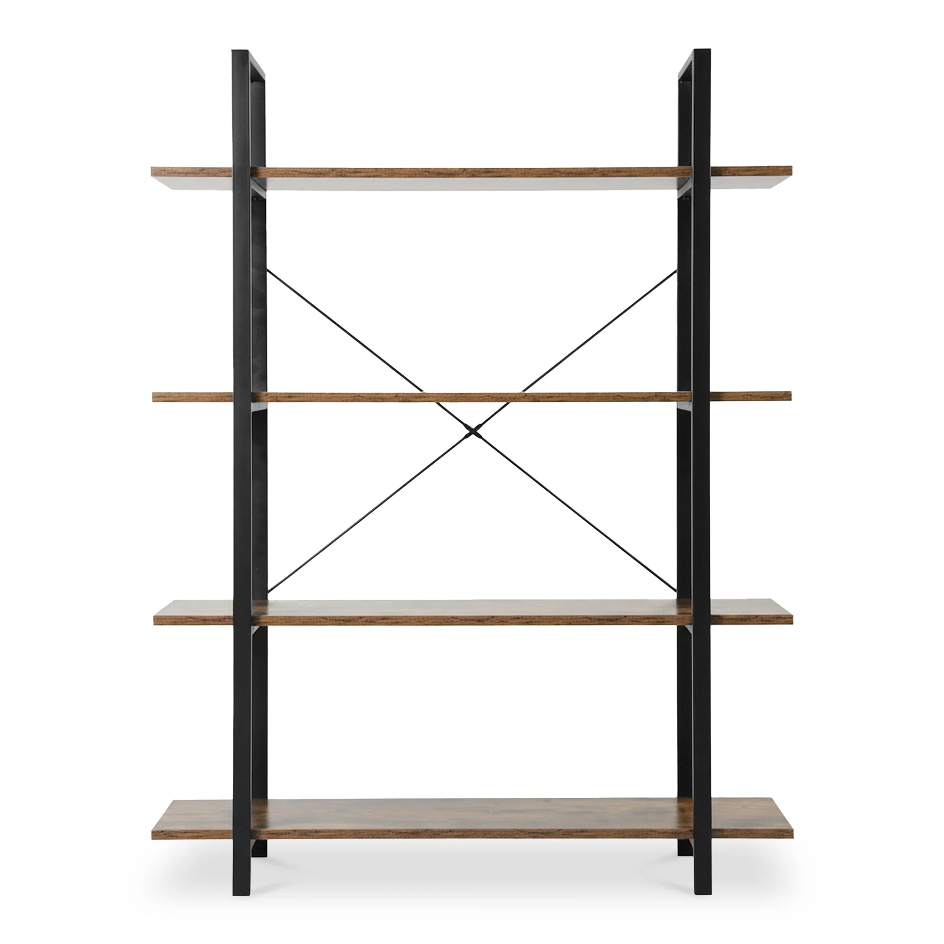 Forge 4-Tier Bookshelf - Rustic Brown - Image 6