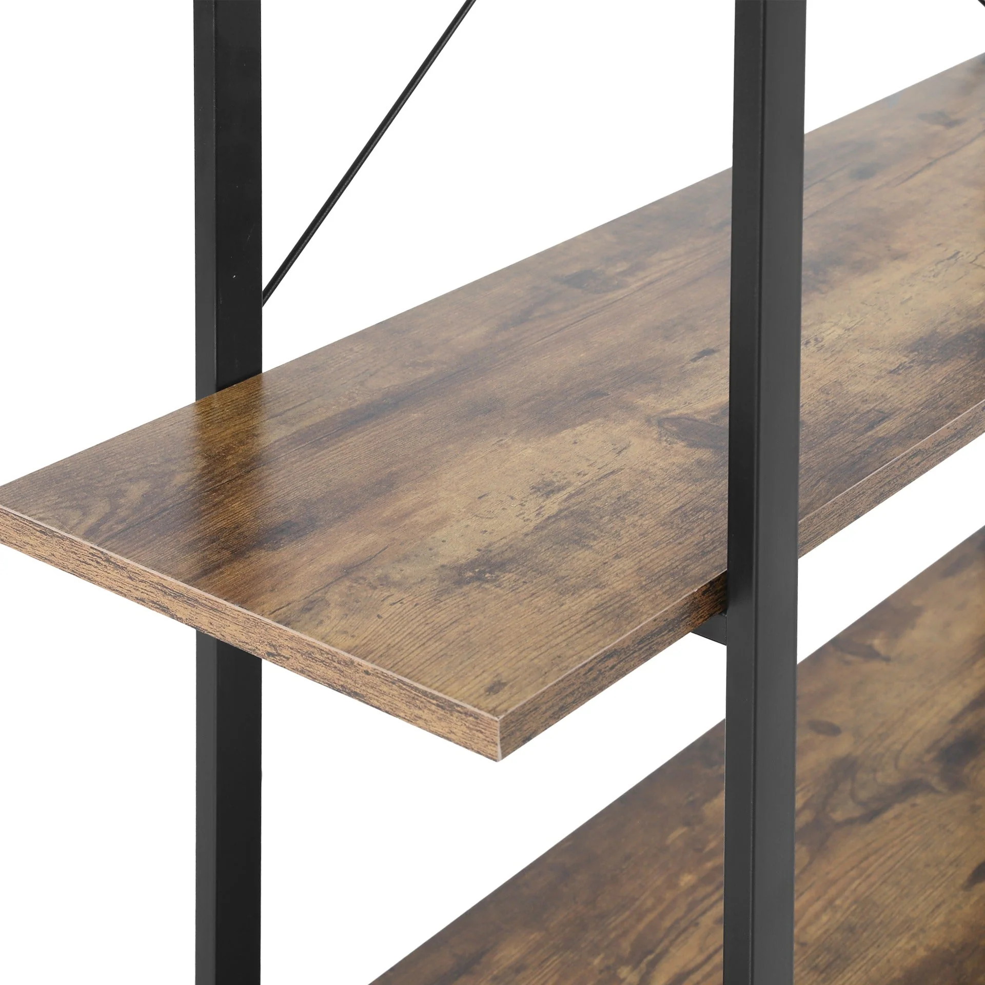 Forge 4-Tier Bookshelf - Rustic Brown - Image 7