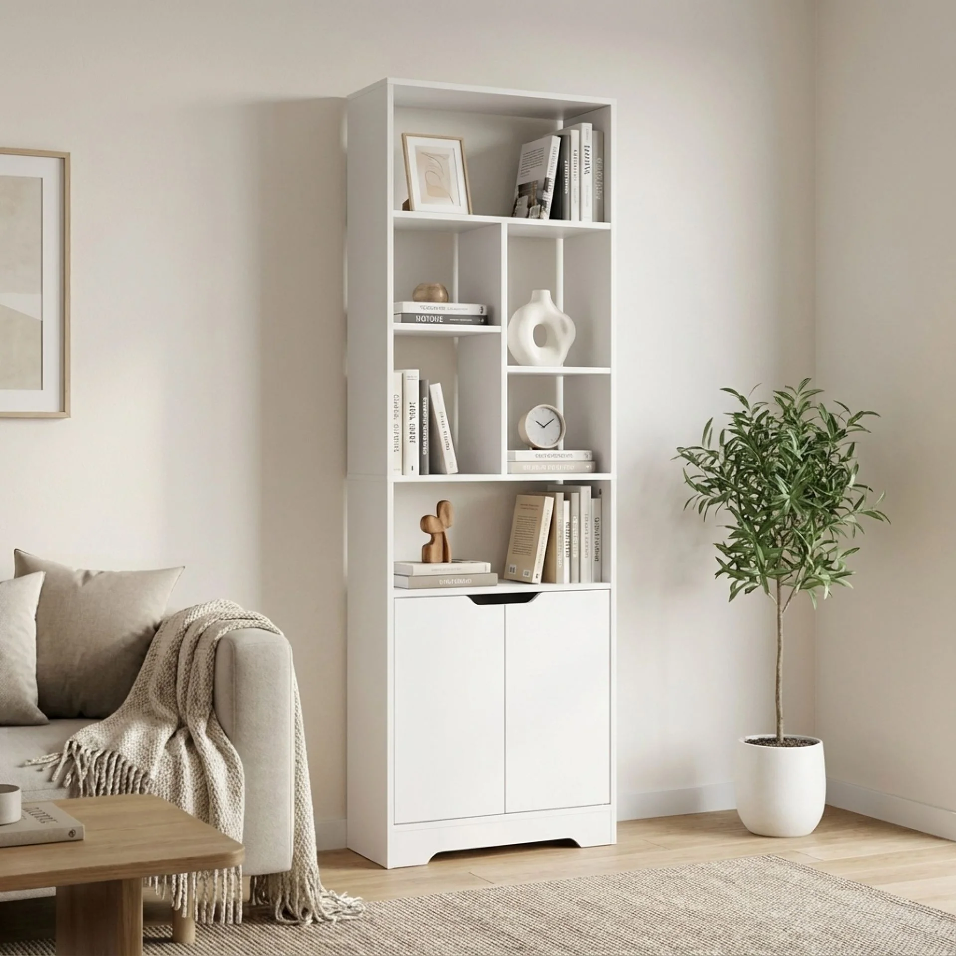Formo Bookshelf Storage Cabinet - White - Image 3