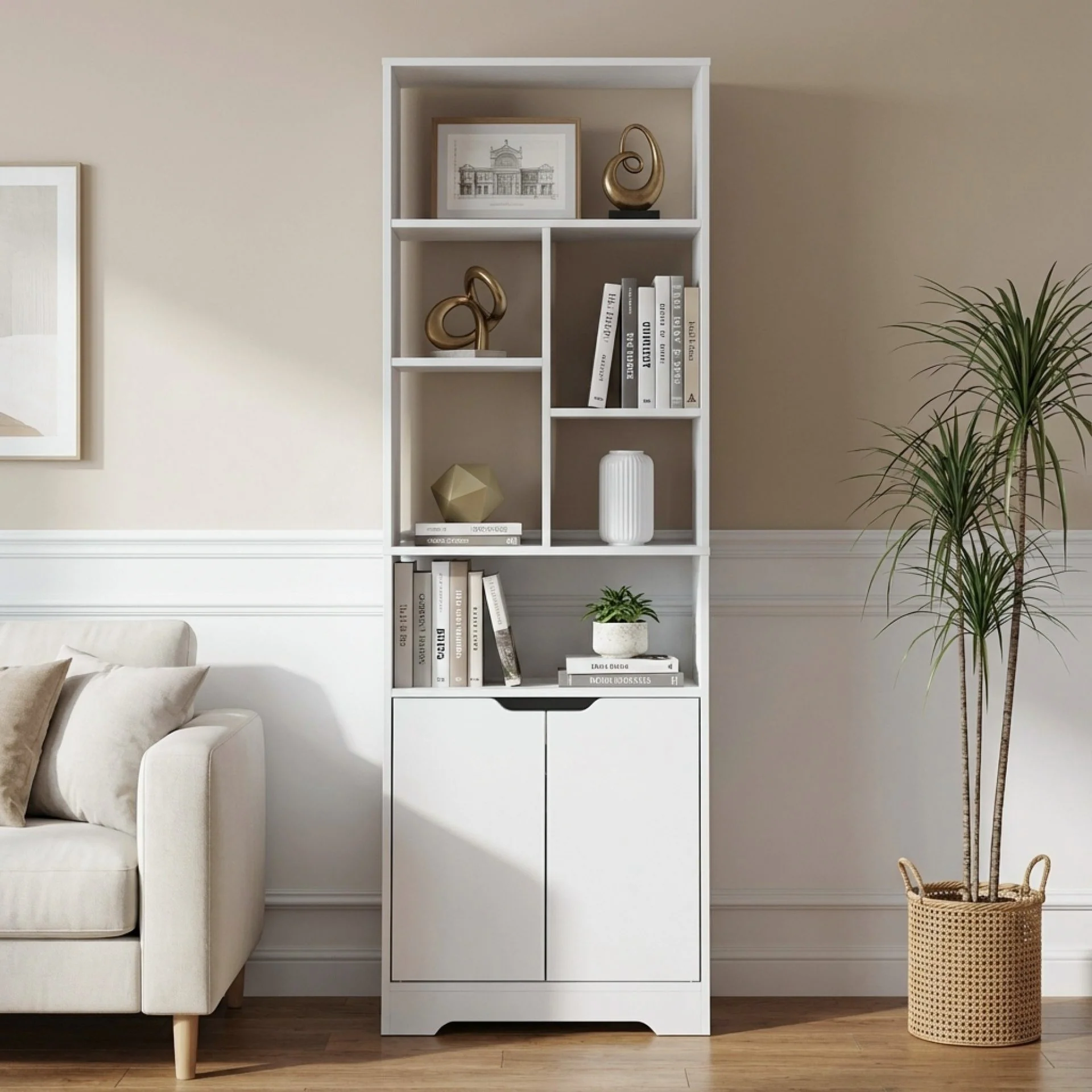 Formo Bookshelf Storage Cabinet - White - Image 4