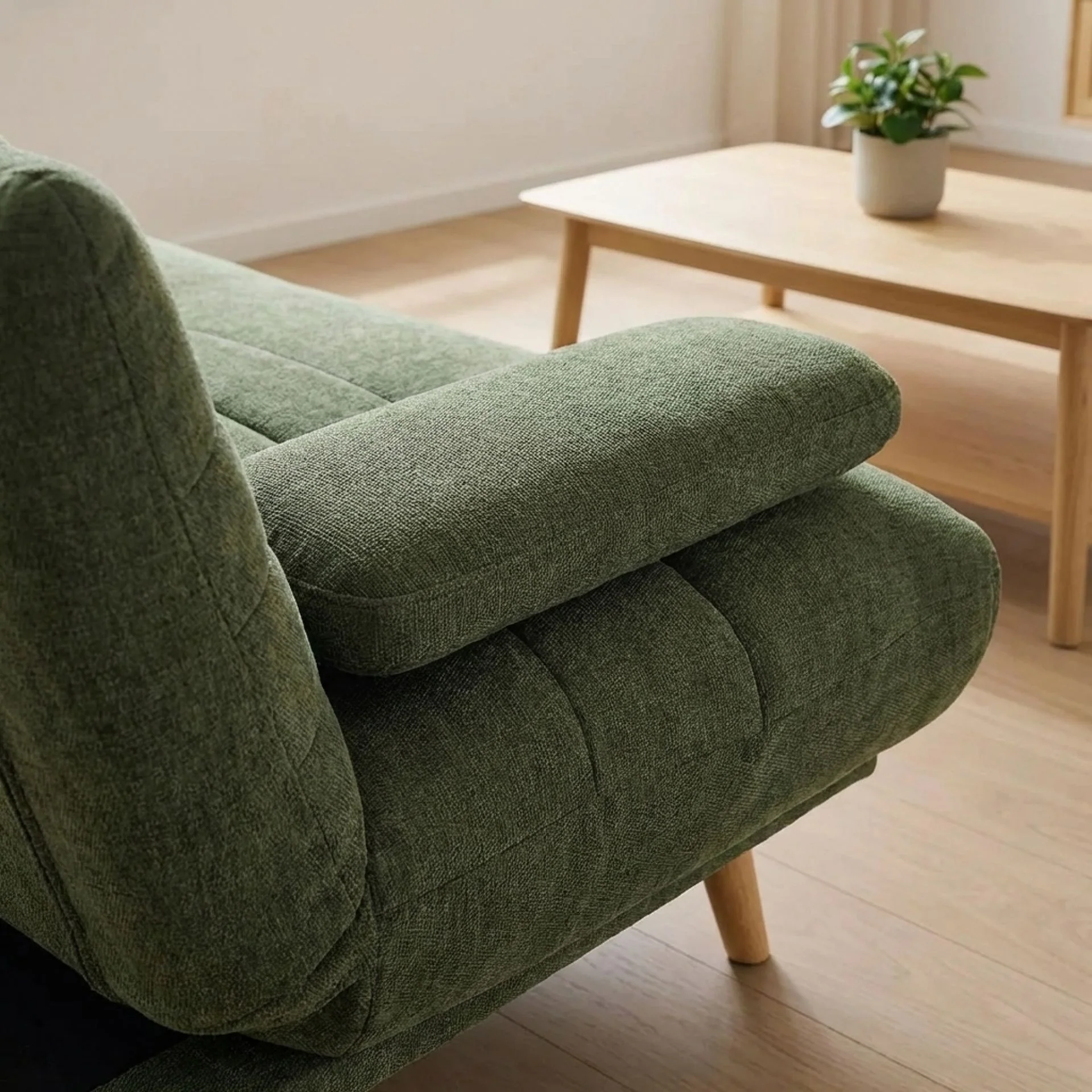 Fowey 3 Seater Sofa Bed - Green - Image 5