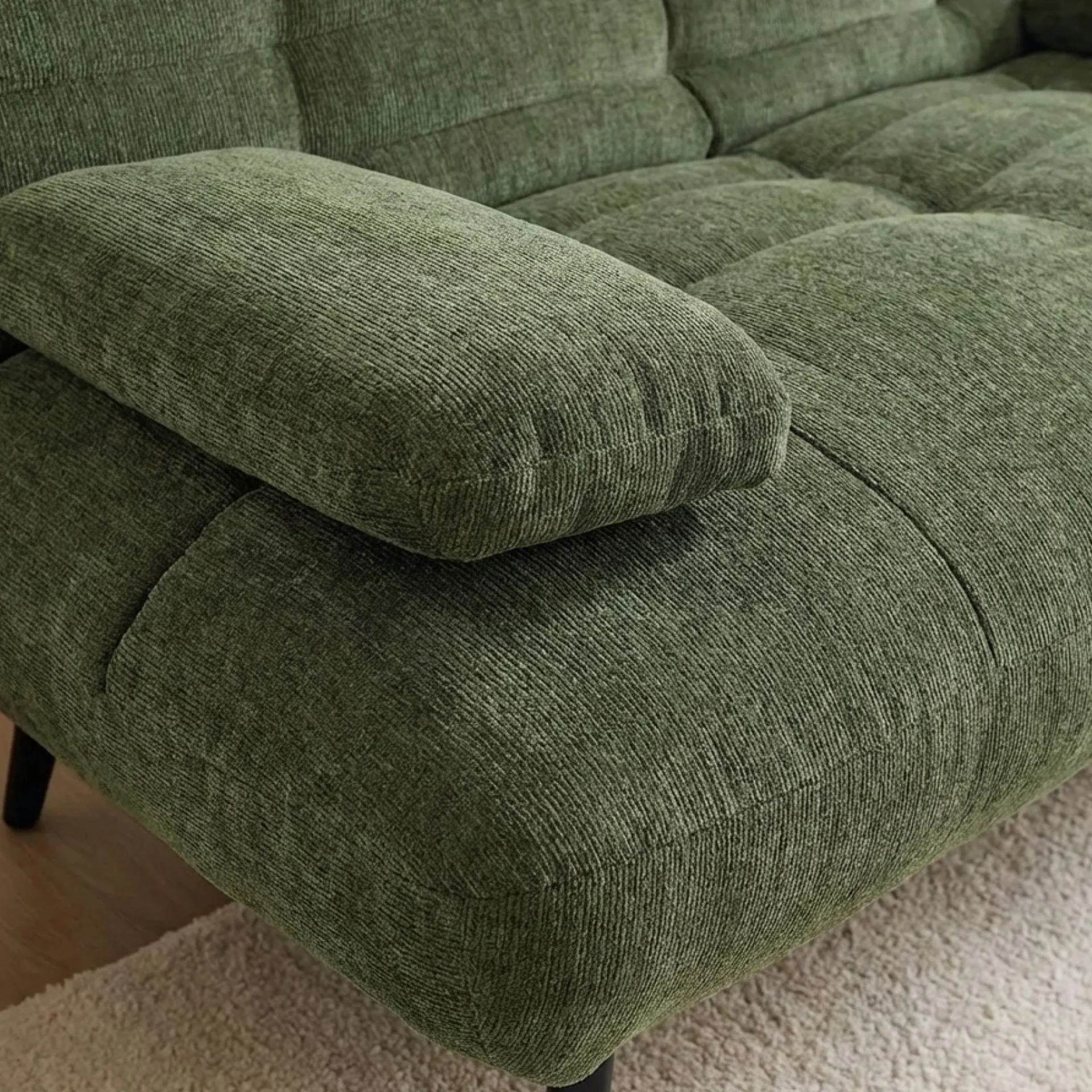 Fowey 3 Seater Sofa Bed - Green - Image 6