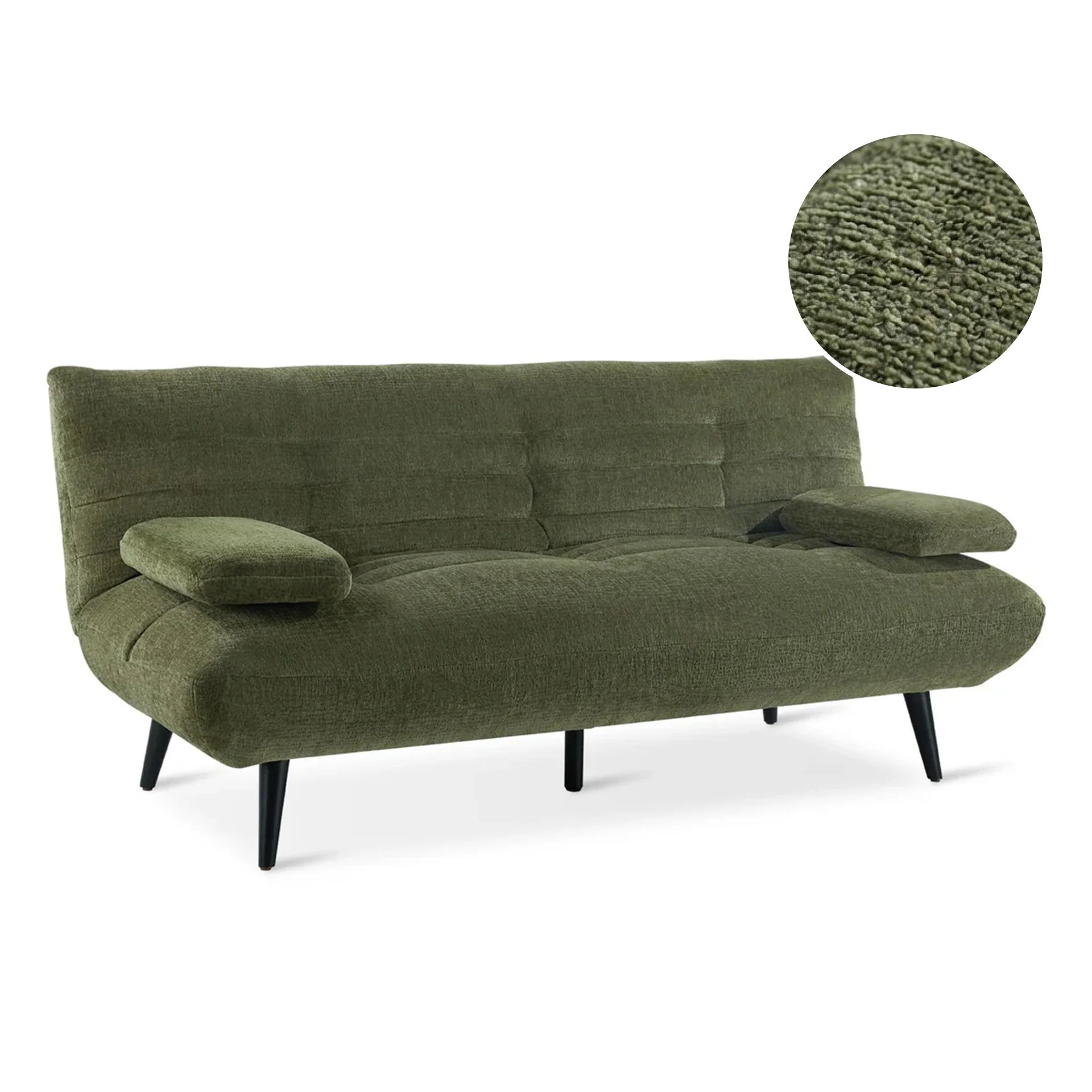 Fowey 3 Seater Sofa Bed - Green - Image 7