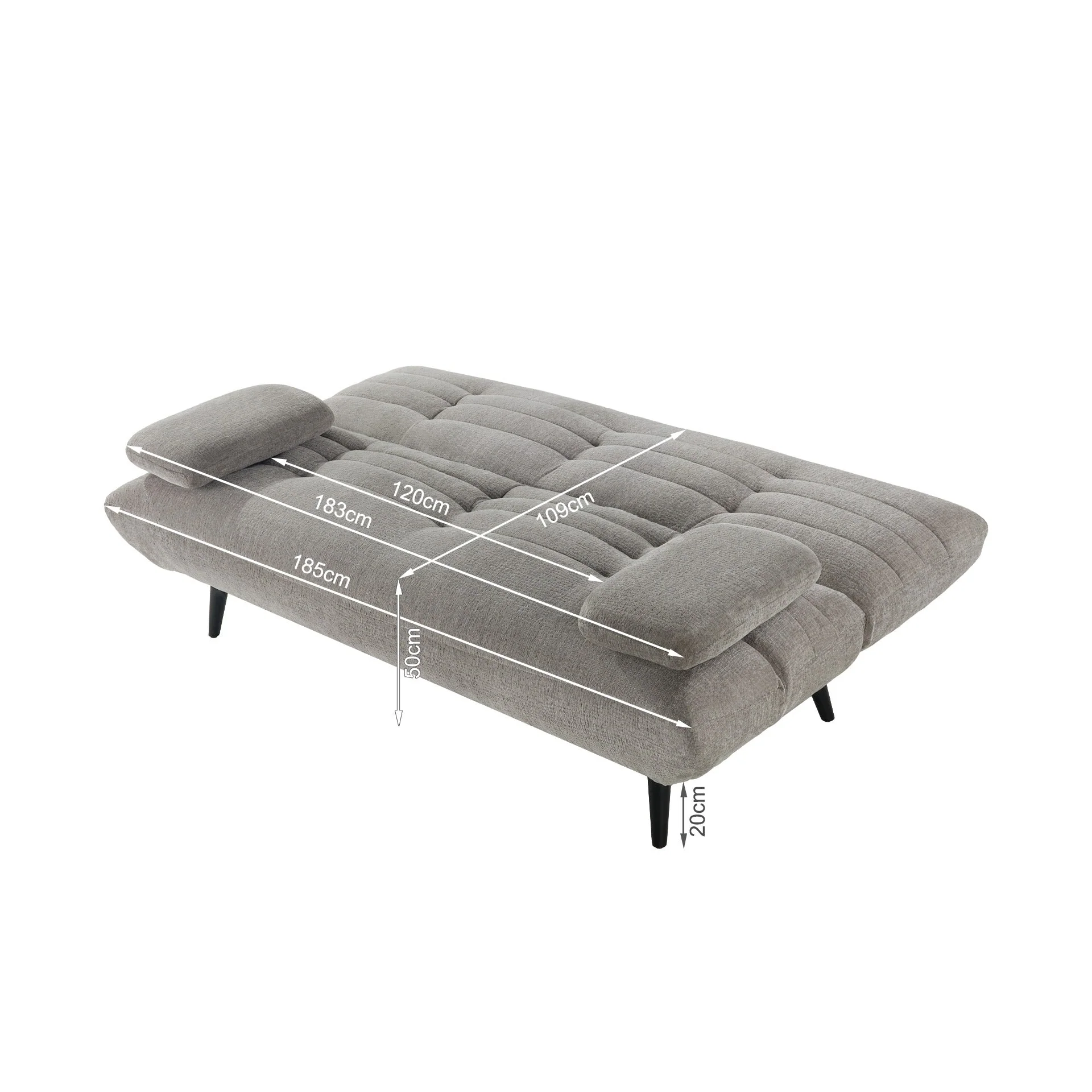 Fowey 3 Seater Sofa Bed - Grey - Image 13