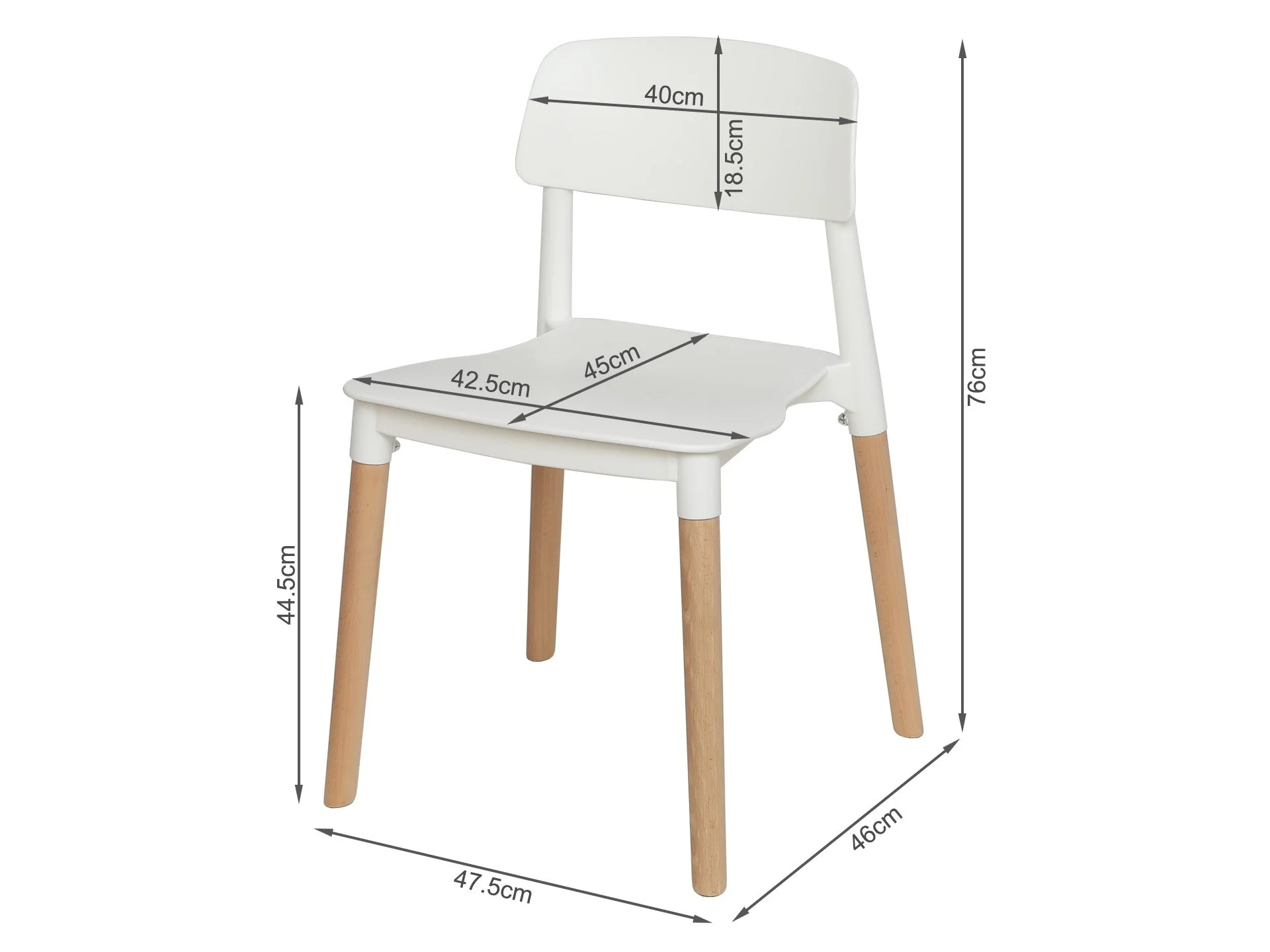 Fox Dining Chair - Set of 4 - White - Image 7