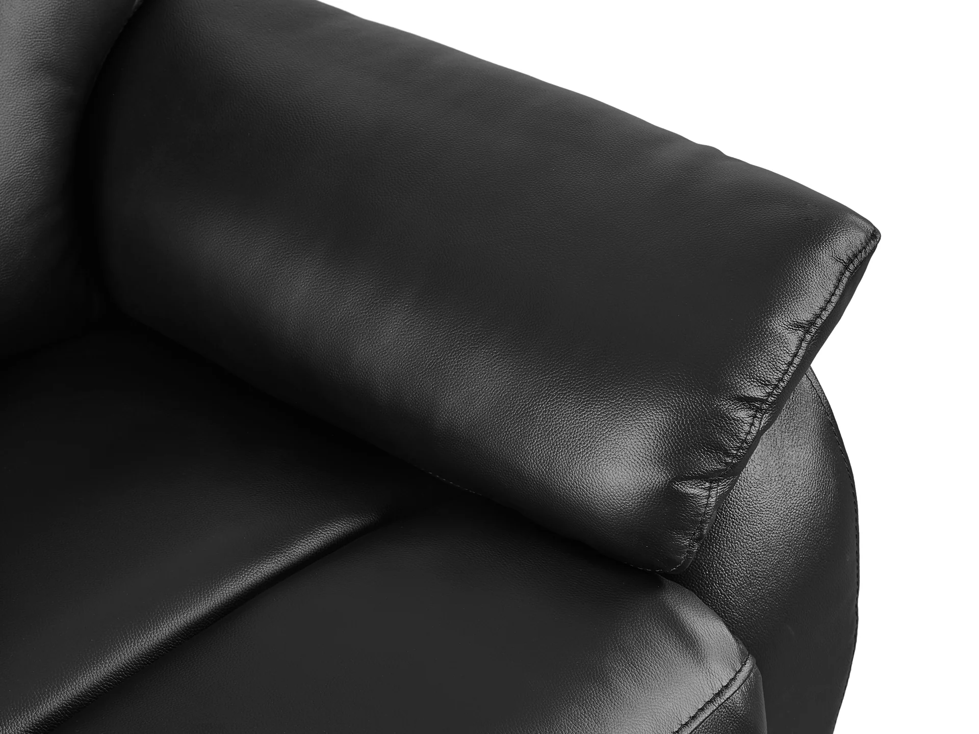 Foxton Full Leather 2 Seater Recliner Sofa - Black - Image 10